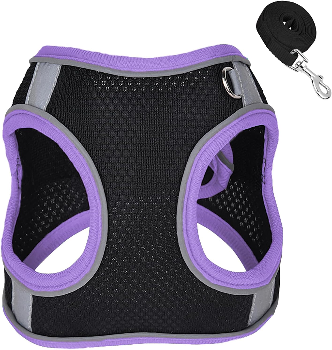Juego de arnés y correa para perro, arnés para perro sin tirones, con bandas reflectantes, velcro a prueba de escape, chaleco de malla para perro,