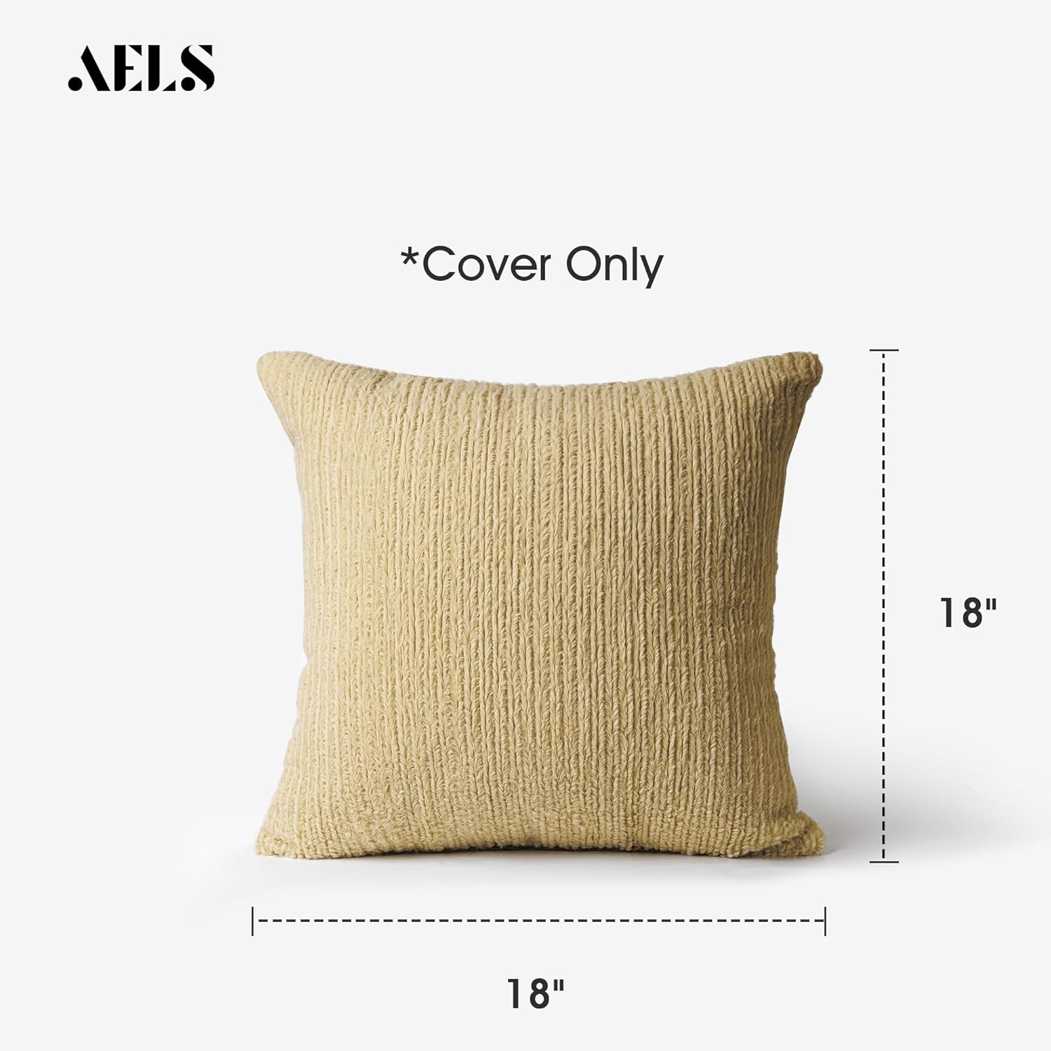 AELS Juego de 2 fundas de almohada decorativas de piel sintética a rayas de 18 x 18 pulgadas, fundas de almohada de felpa con textura de acento para