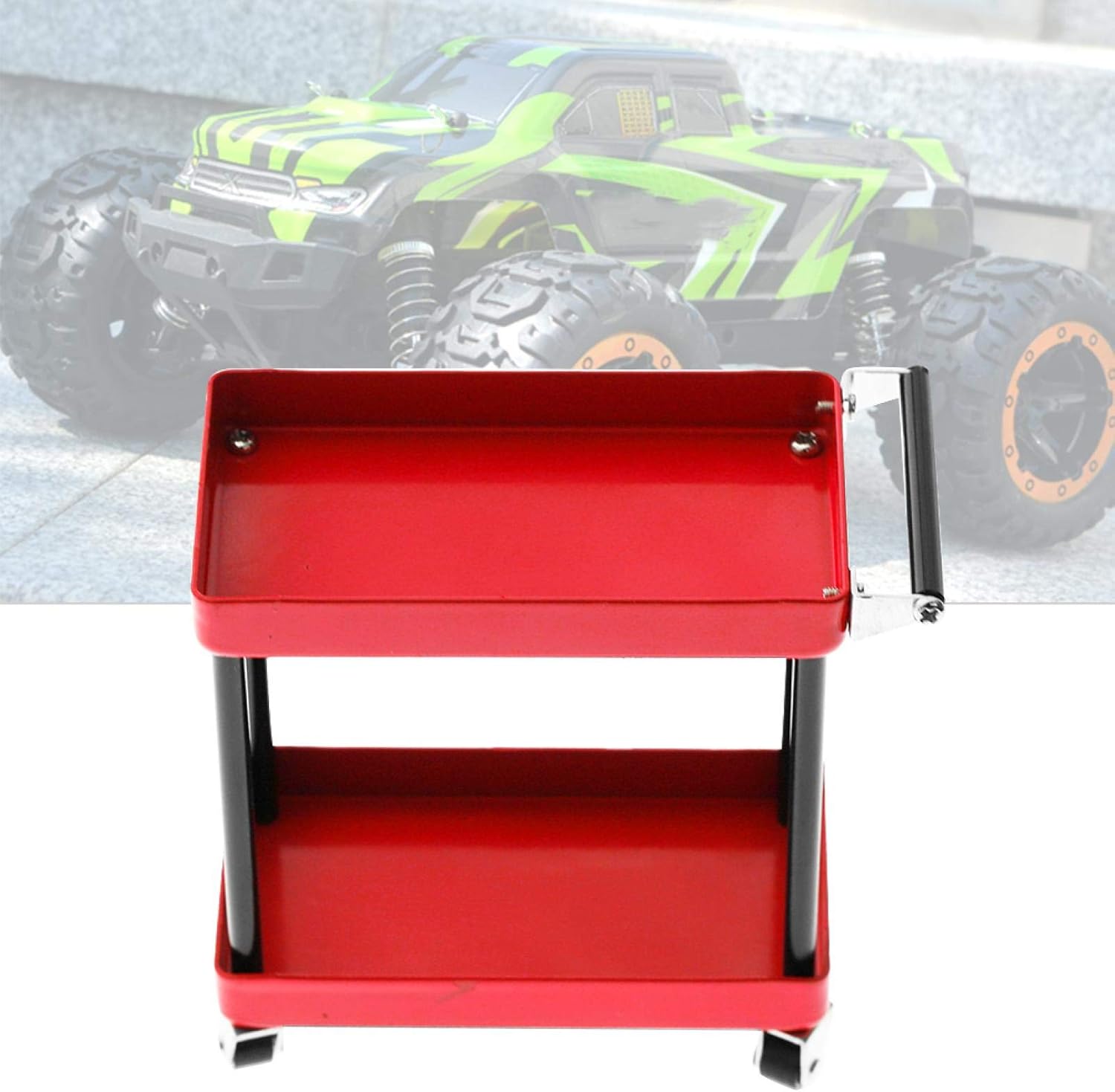Carrito de almacenamiento de 2 niveles, carrito con ruedas, estante de almacenamiento para herramientas de reparación, fácil de usar y desmontar,