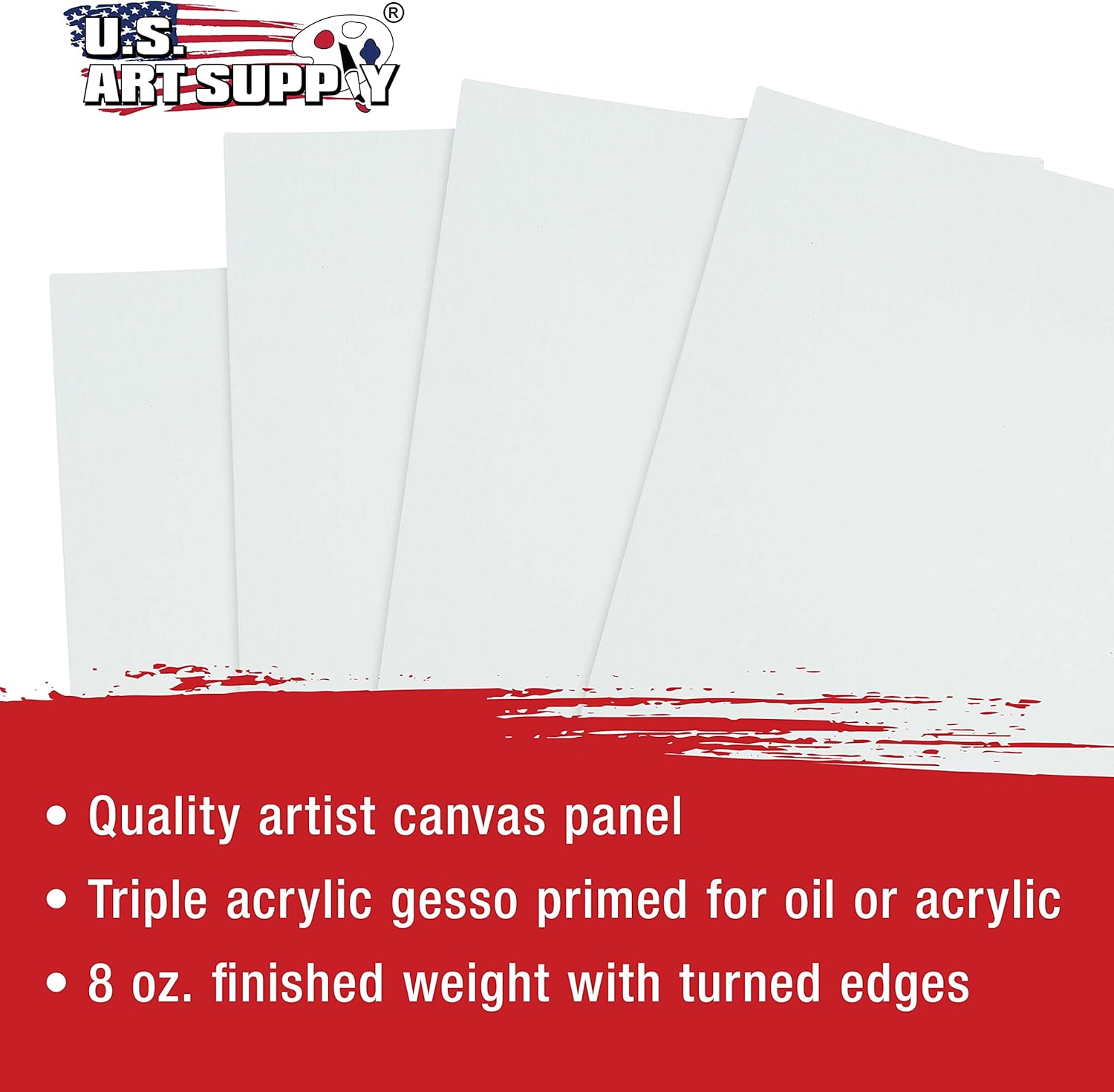 U.S. Art Supply Tableros de lienzo de 16 x 20 pulgadas, calidad de artista profesional, sin ácidos, para pintar (paquete de 4)