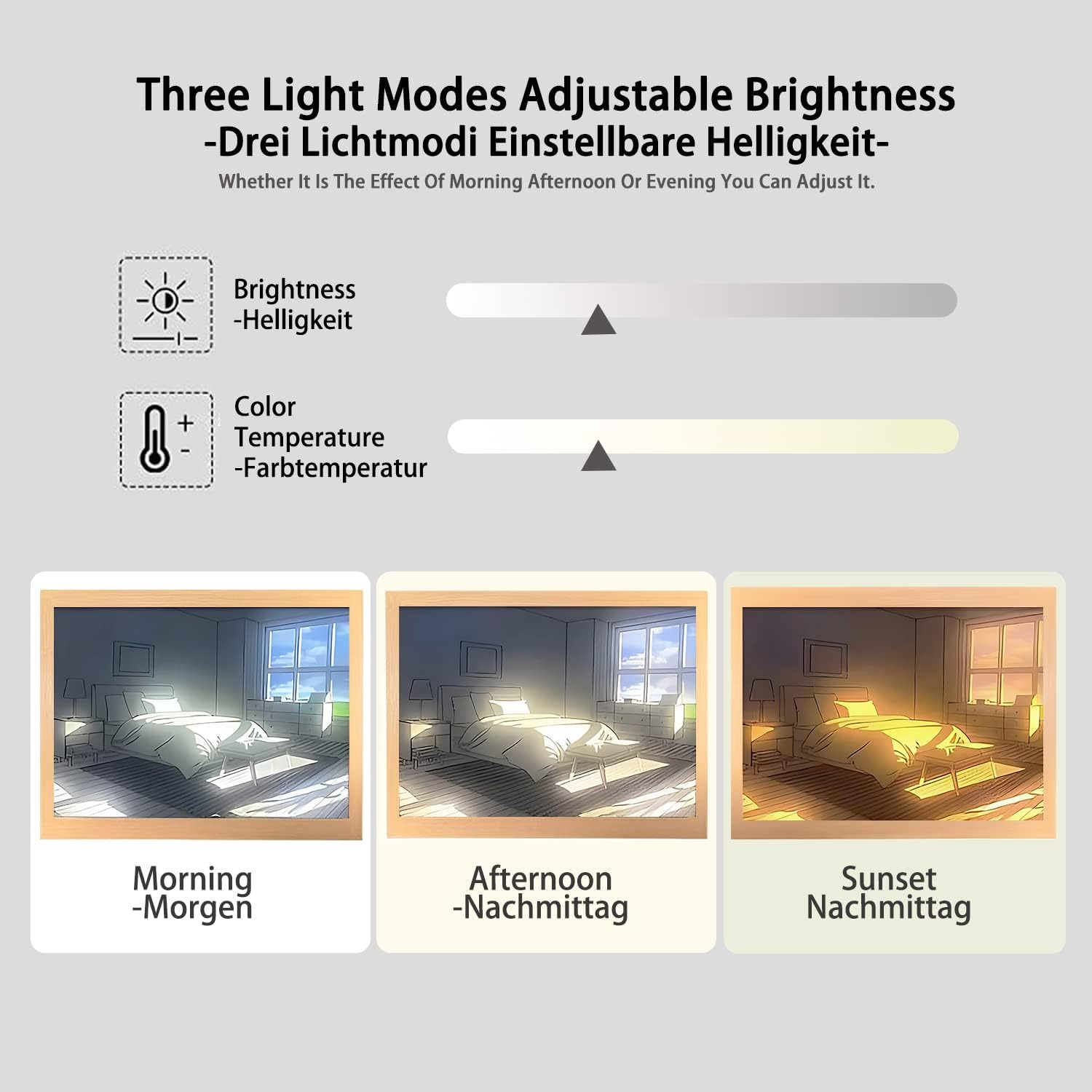 Pintura artística con luz LED, elegante marco de fotos iluminado, para pared, dormitorio, sala de estar, decoración del hogar, LED brillante detrás