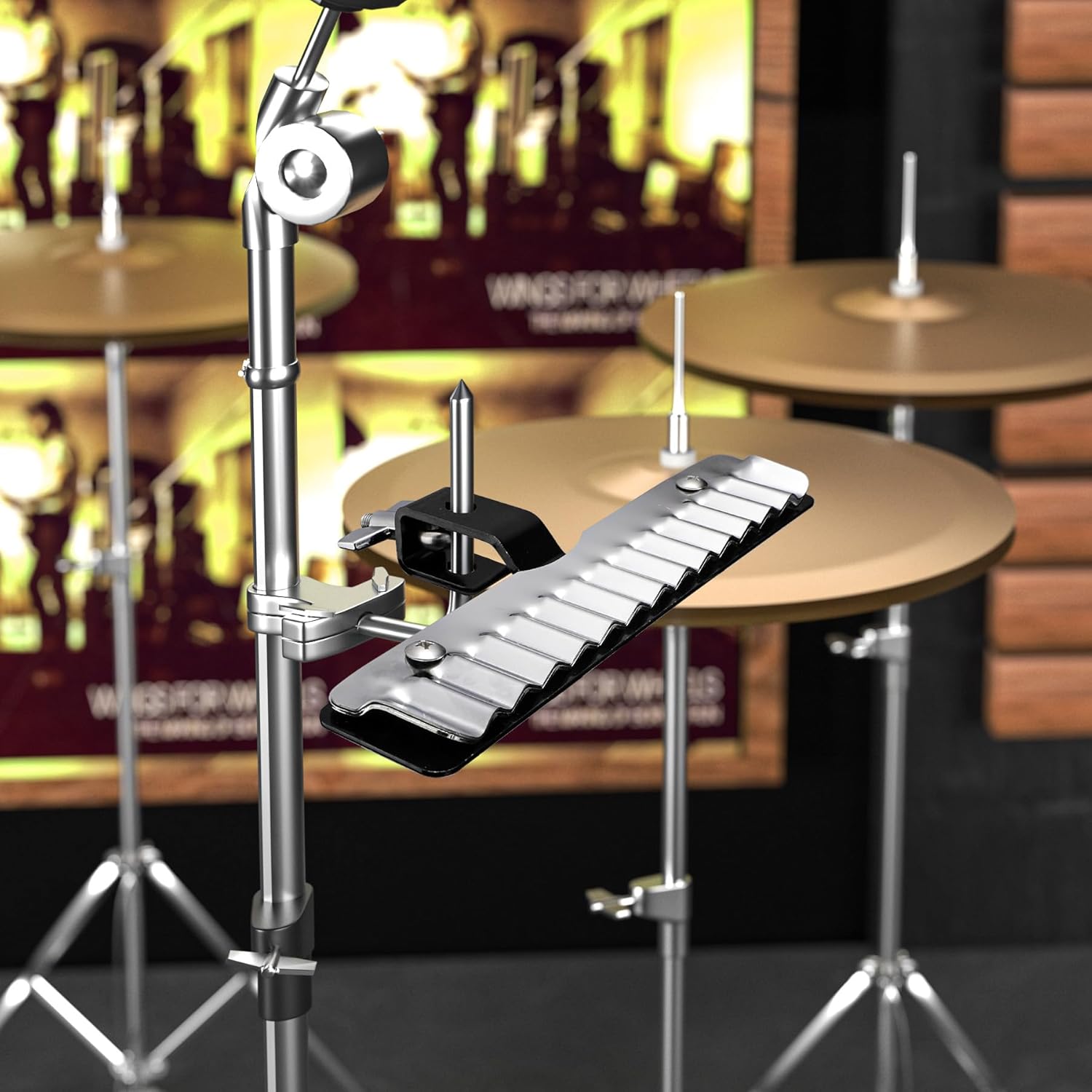Facmogu Juego de plataformas de percusión y batería, superficie de juego estilo Guiro de acero, montaje estándar de perno de ojo de 38 pulgadas,