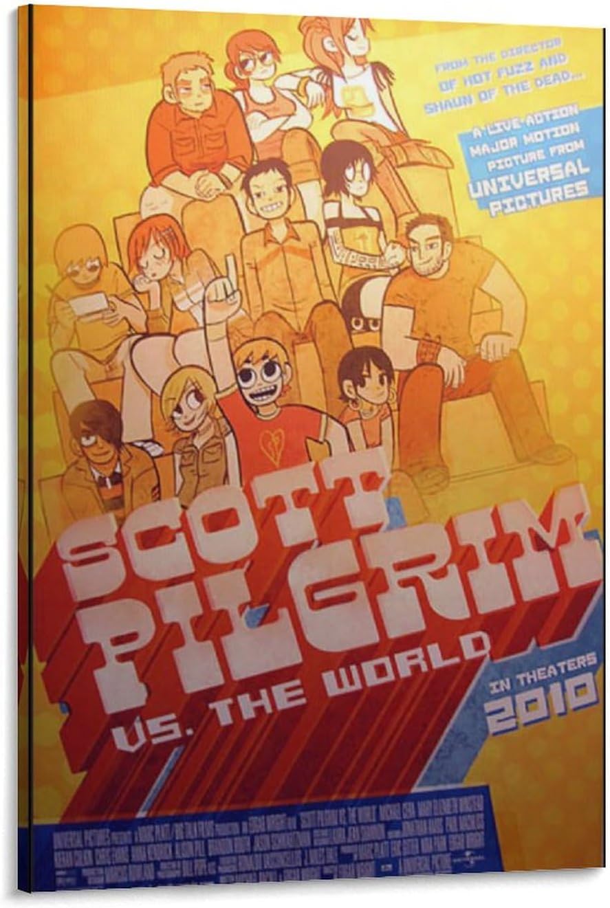 Scott Pilgrim Vs. The World – Póster de película clásica (16) póster, pintura decorativa, lienzo, arte de pared, póster de sala de estar,