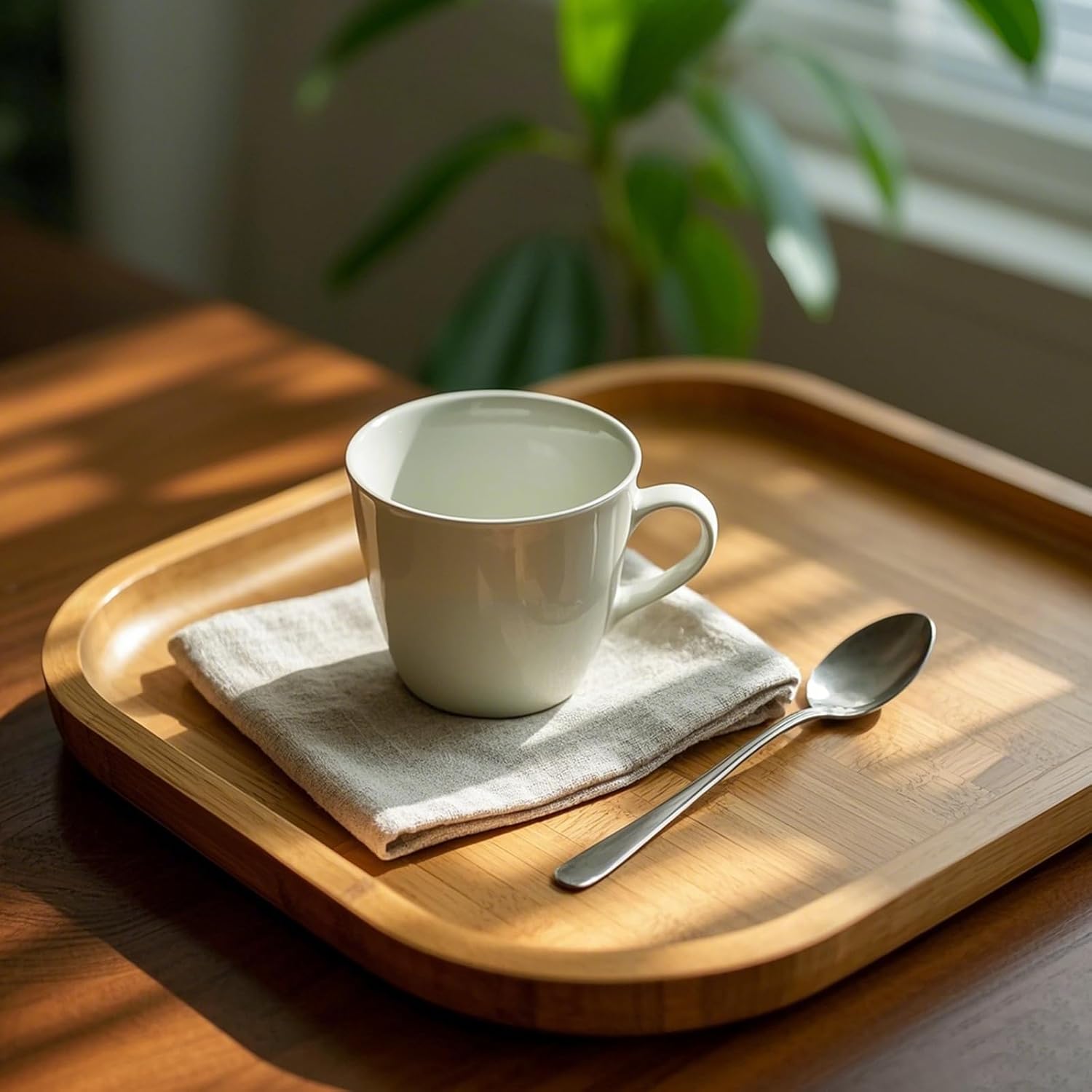 JOIKIT Paquete de 3 platos de bambú de 10 pulgadas, platos de madera fina y pulida, bandeja de bambú para sostener frutas, pan, queso, nueces, café,