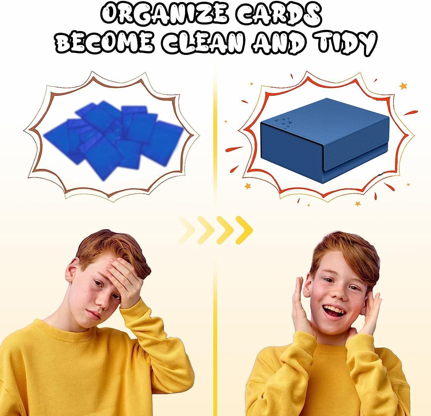 Caja de almacenamiento de más de 1800 tarjetas de intercambio, cierre magnético, caja de almacenamiento con capacidad para 600+ 35PT 3 x 4 pulgadas,