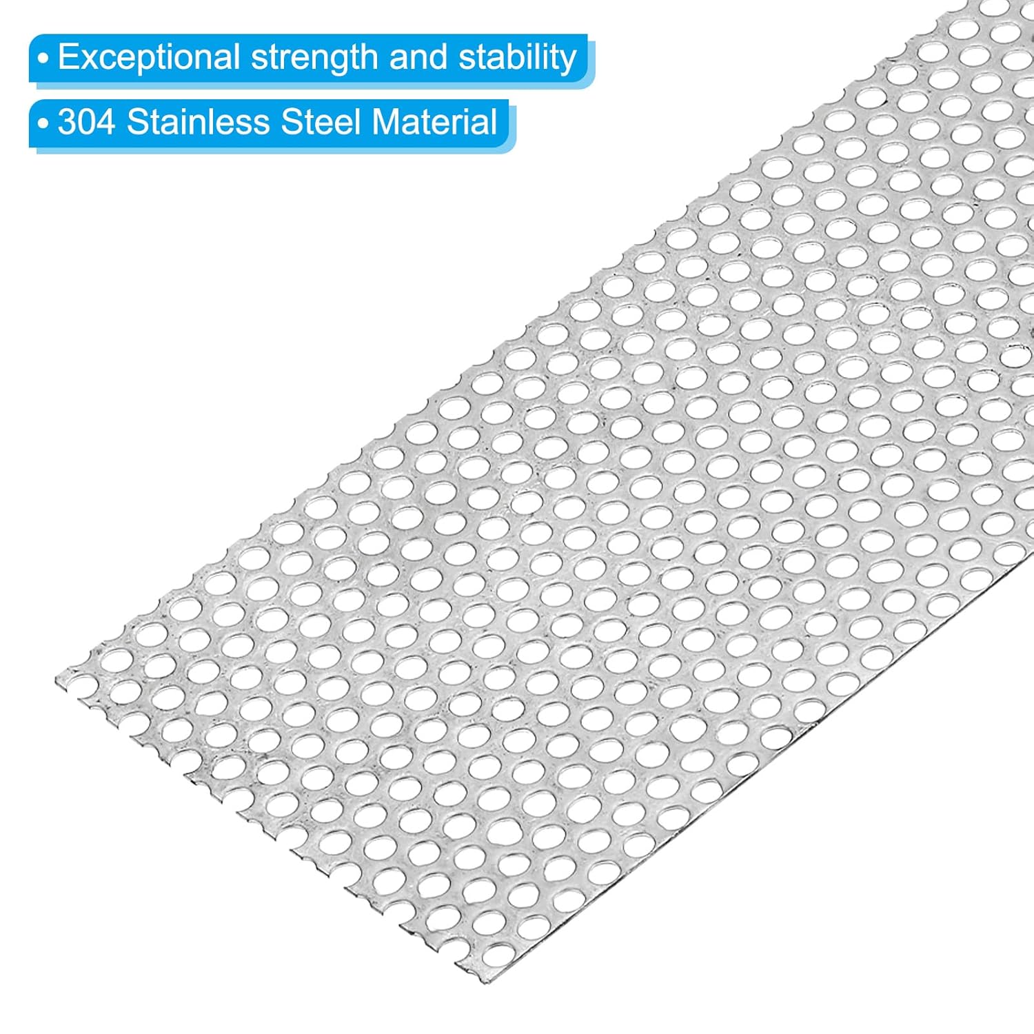 PATIKIL Hoja perforada de acero inoxidable 304 de 11.8 x 4 pulgadas, agujero de 0.2 pulgadas 19GA expandido de malla metálica para rejilla de