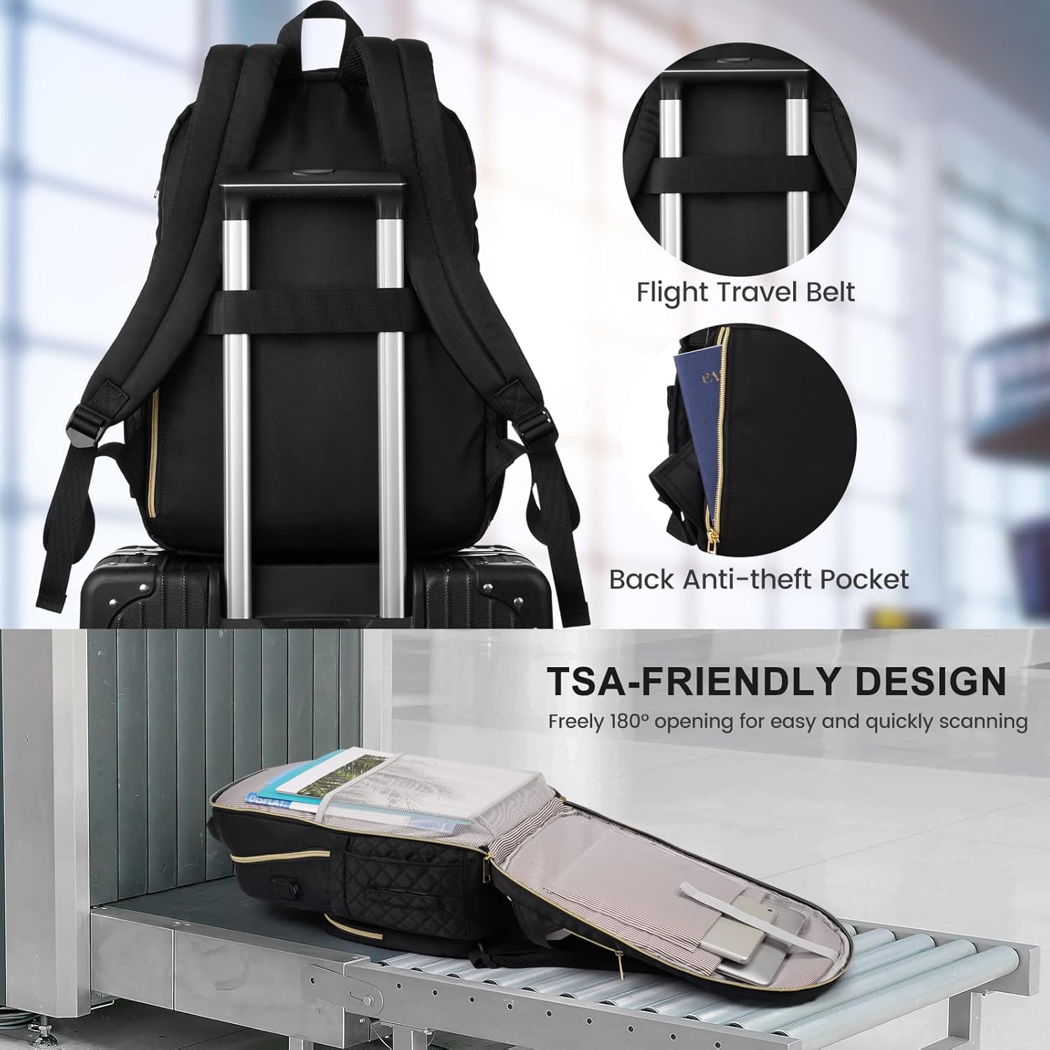 RJEU Mochila para laptop para mujer, adolescente, niña, escuela secundaria, bolsas de libros para estudiantes universitarios para gimnasio, camping,