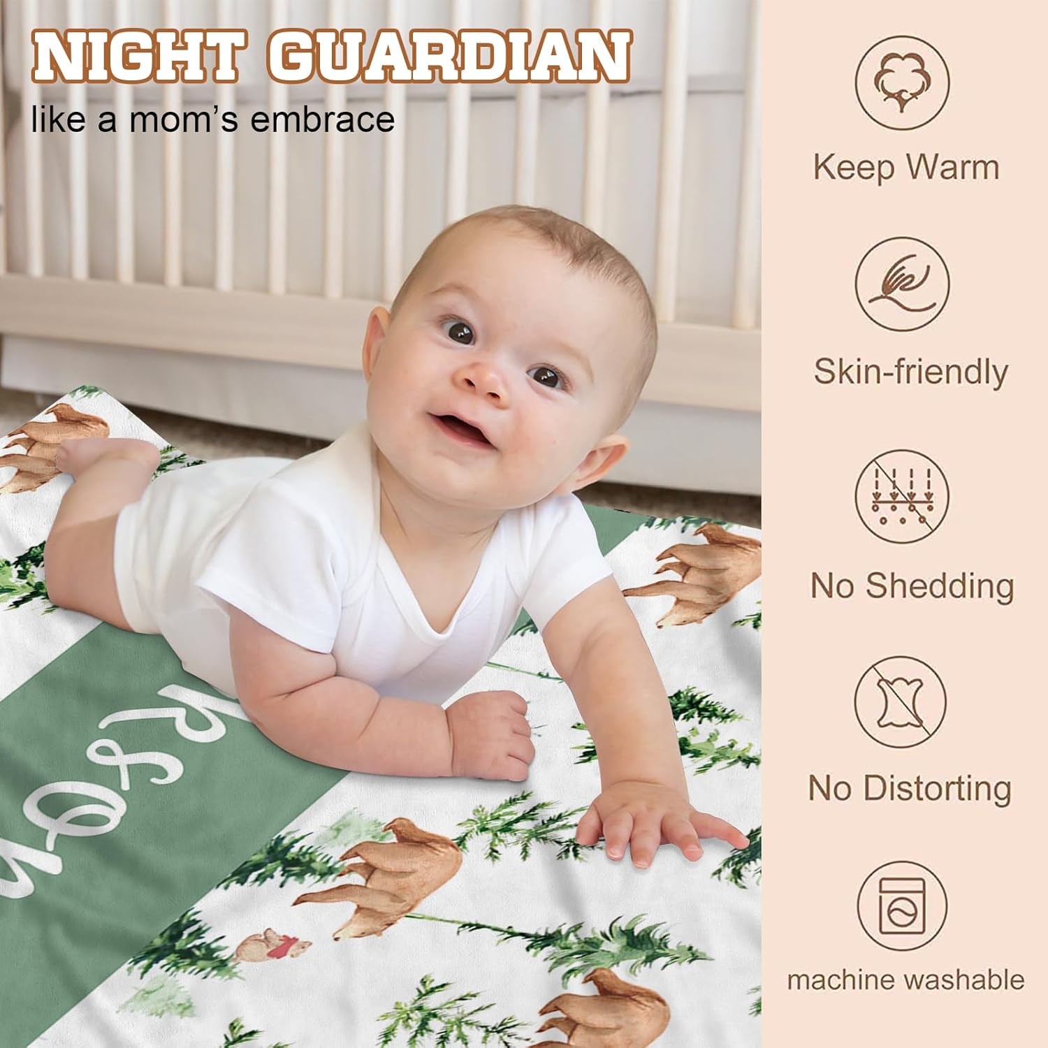 Juego de sábanas ajustables para cuna para bebé juego de ropa de cama personalizado para cuna de 3 piezas con nombre, juego de ropa de cama para