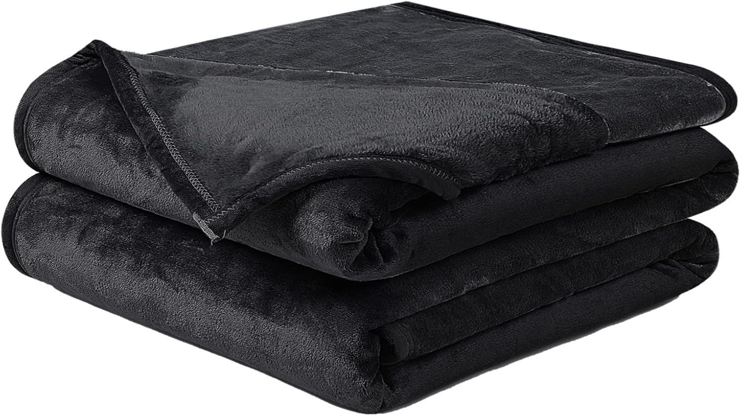 Manta suave tamaño Queen cálida y mullida de microfelpa ligera de forro polar térmico para sofá y cama, 90 x 90 pulgadas, color negro