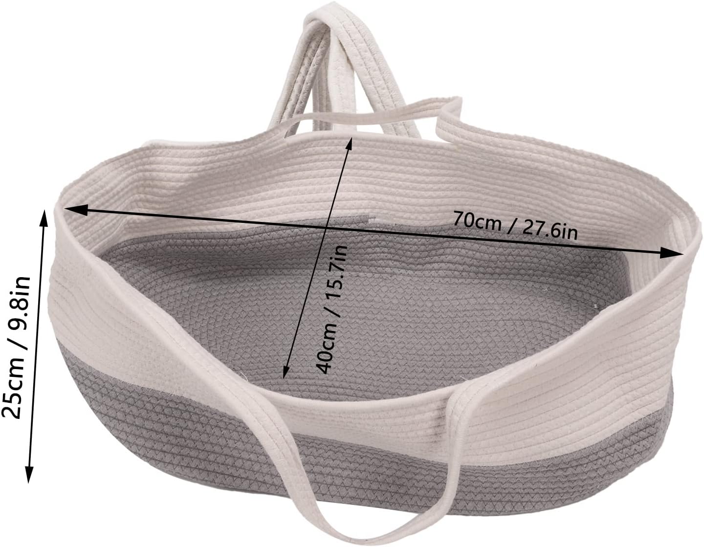 VGEBY Cesta de transporte para bebé, cesta de transporte para dormir para bebé, cuerda de algodón, plegable, portátil, transpirable, cesta de dormir
