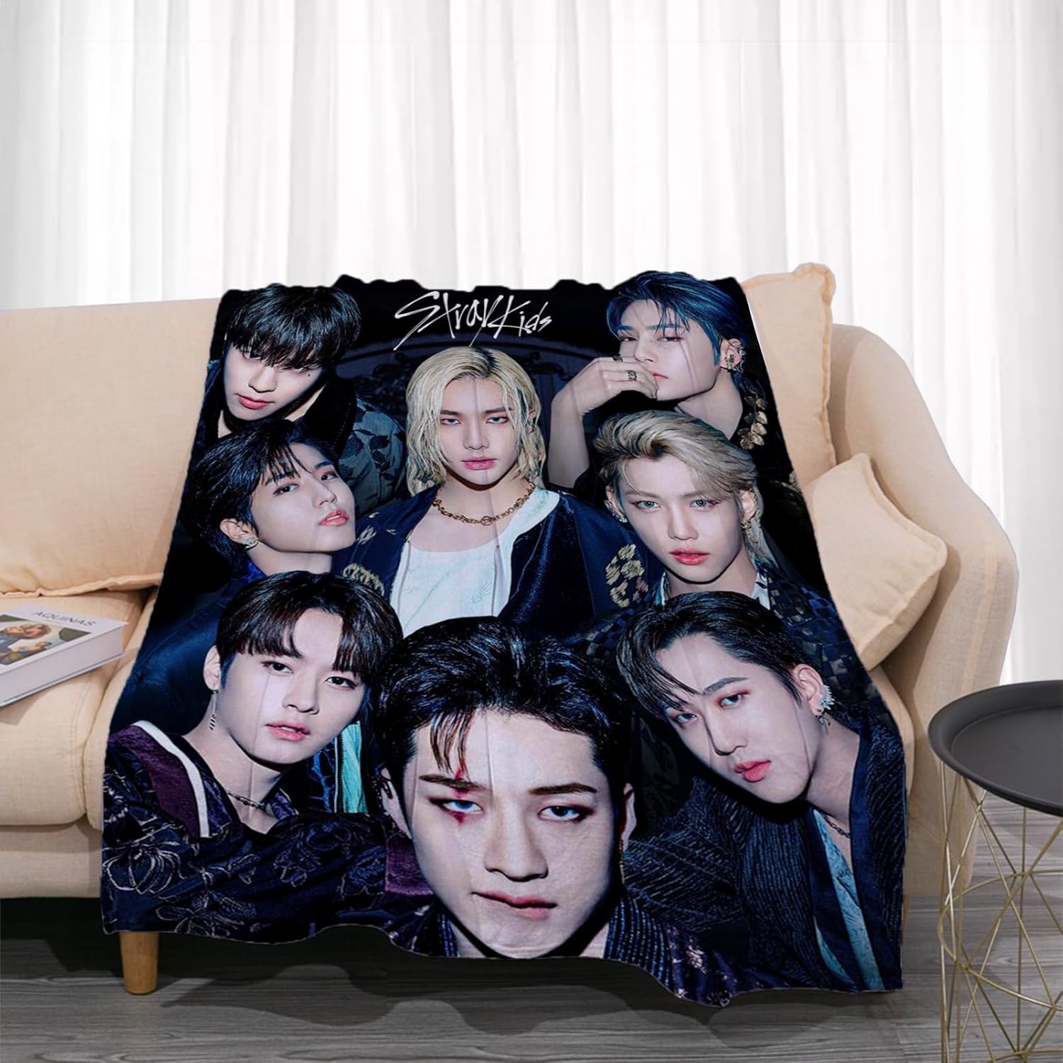 Kpop Stray – Mantas para niños, cómodas y ligeras, mantas cálidas con estampado Kpop para automóvil, hogar, campamento, playa, oficina, 80 x 60