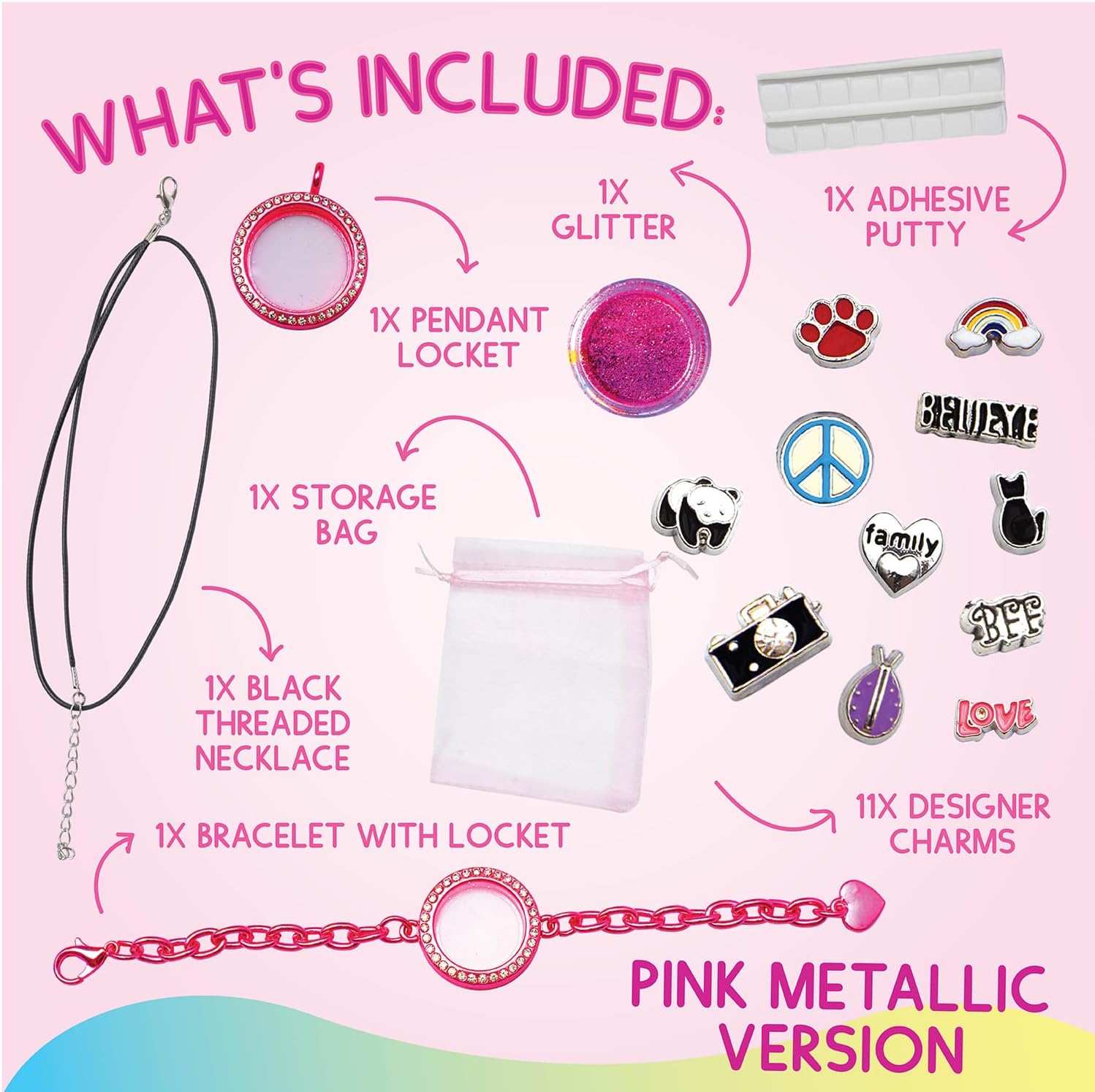 CharmWow – Kit de collar y pulsera de bricolaje, gran idea de regalo para niñas de 9 años, regalos de cumpleaños para niñas y adolescentes de 8 a 10