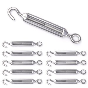 Sexyrobot 10 Uds. M4 Tensor de gancho y ojo de cuerda de alambre de acero inoxidable 304 para DIY cadena luz imagen colgante jardín valla de alambre Sexyrobot 10 Uds. M4 Tensor de gancho y ojo de cuerda de alambre de acero inoxidable 304 para DIY cadena luz imagen colgante jardín valla de alambre