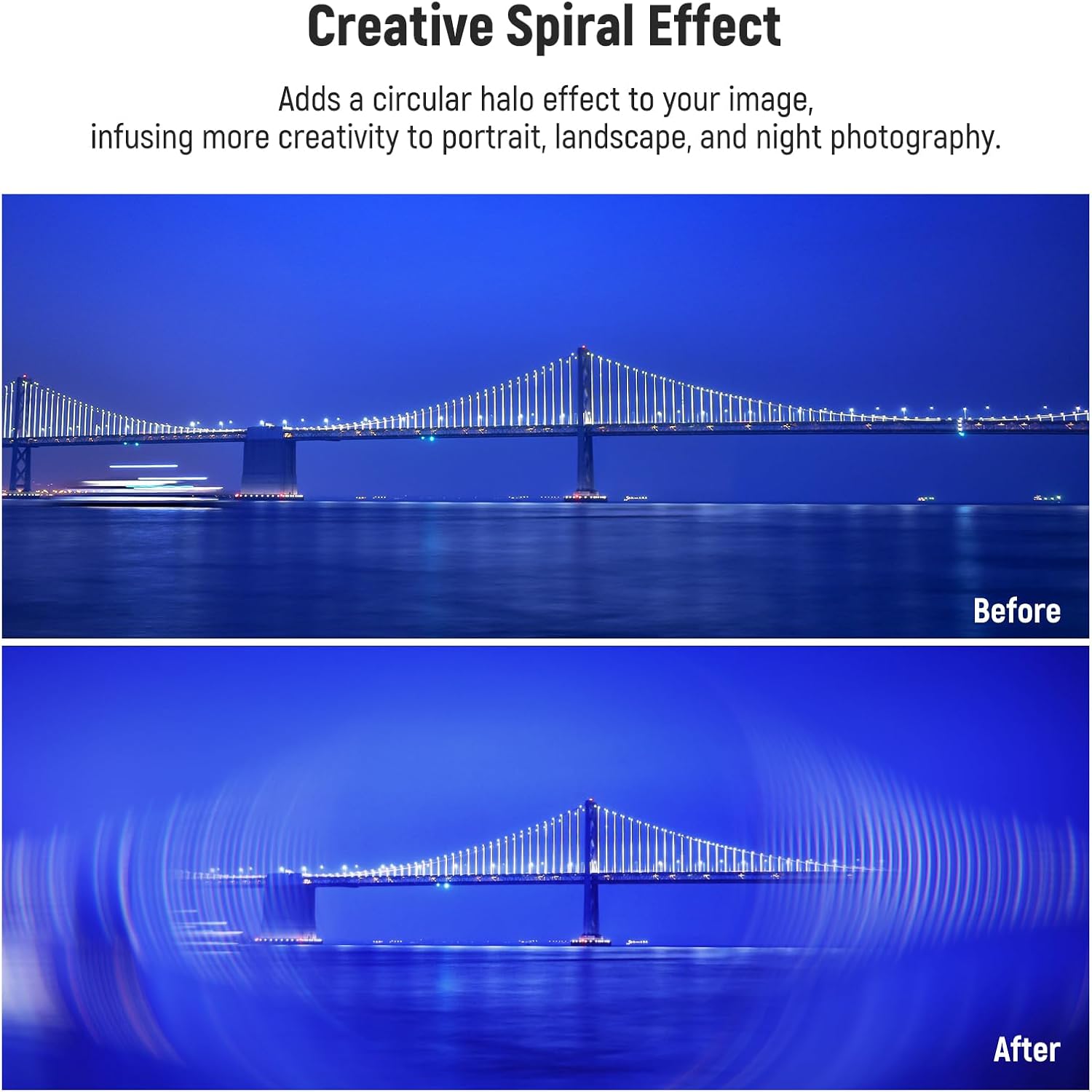 NEEWER Filtro de lente de cámara con halo en espiral de 3.031 in, prisma K9, vidrio óptico, efectos especiales, filtro de fotografía, accesorios de
