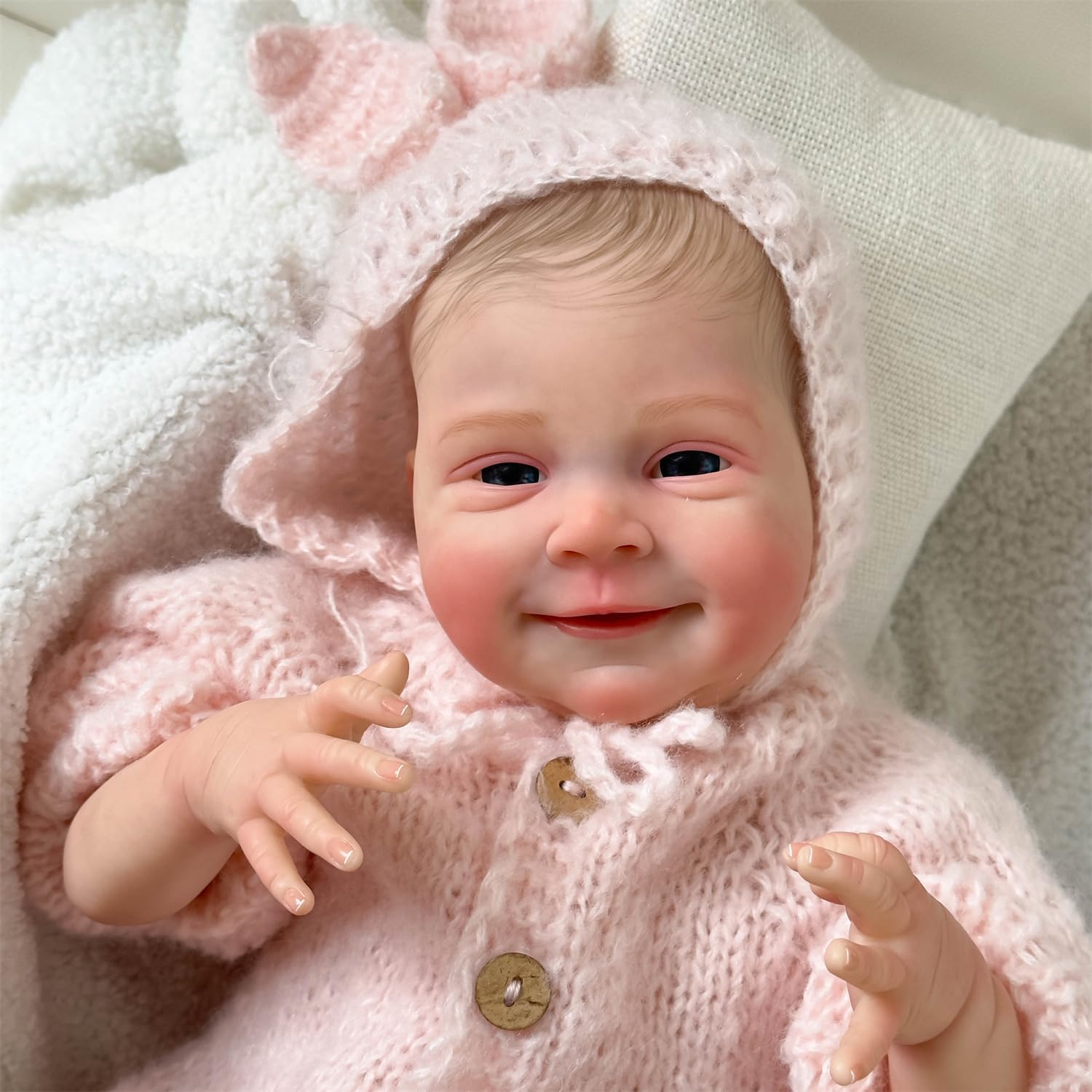 Anano Muñecas de bebé Reborn de 18 pulgadas, muñecas de bebé de la vida real que se ven reales de silicona bebé Reborn muñeca realista bebé niña