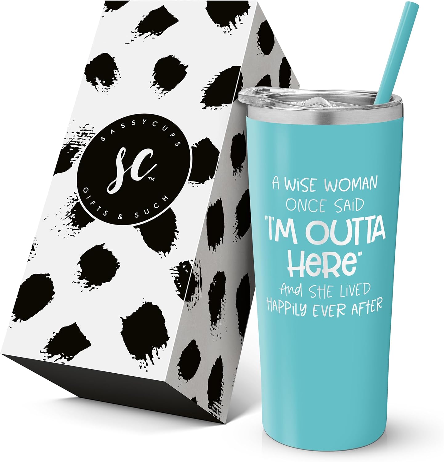 Wise Woman – Vaso aislado de acero inoxidable con tapa y pajilla, divertida taza de viaje para fiestas de jubilación, taza de café para profesores,