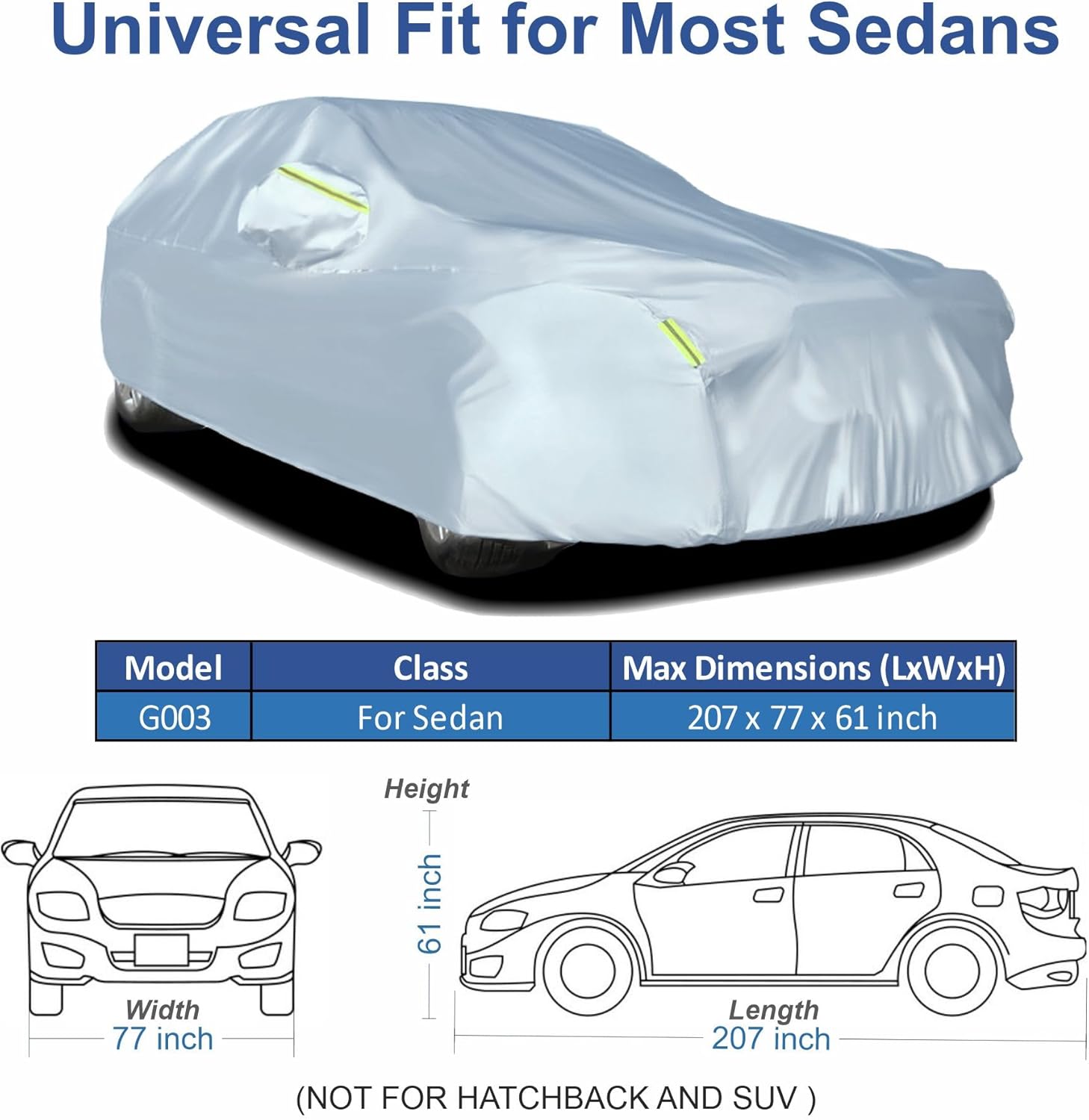 Funda para automóvil para sedán, chaqueta de automóvil, impermeable para todo tipo de clima, accesorios exteriores completos para exteriores,