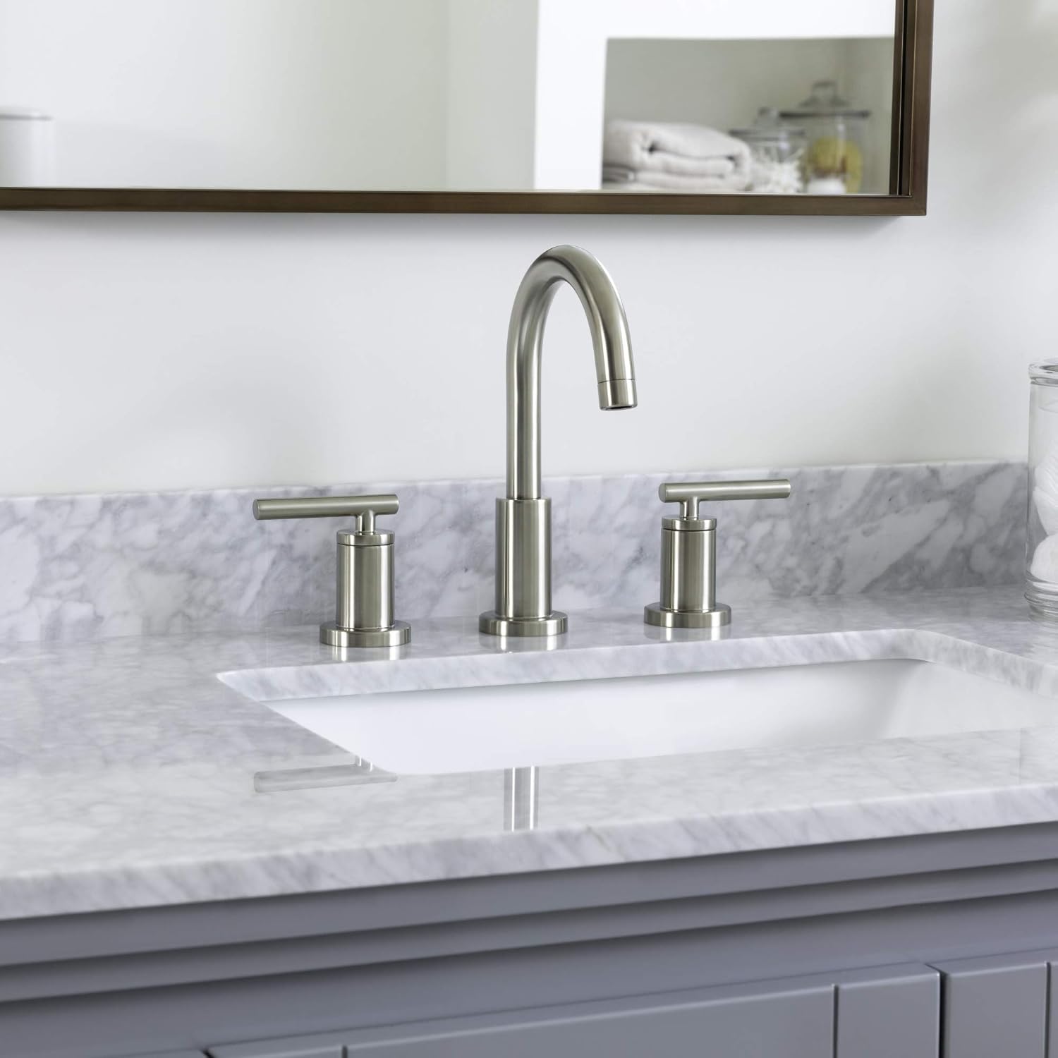 Miseno MNO1343LCP Miseno MNO1343L Mia – Grifo de baño extendido – Incluye conjunto de drenaje de latón Push-Pop
