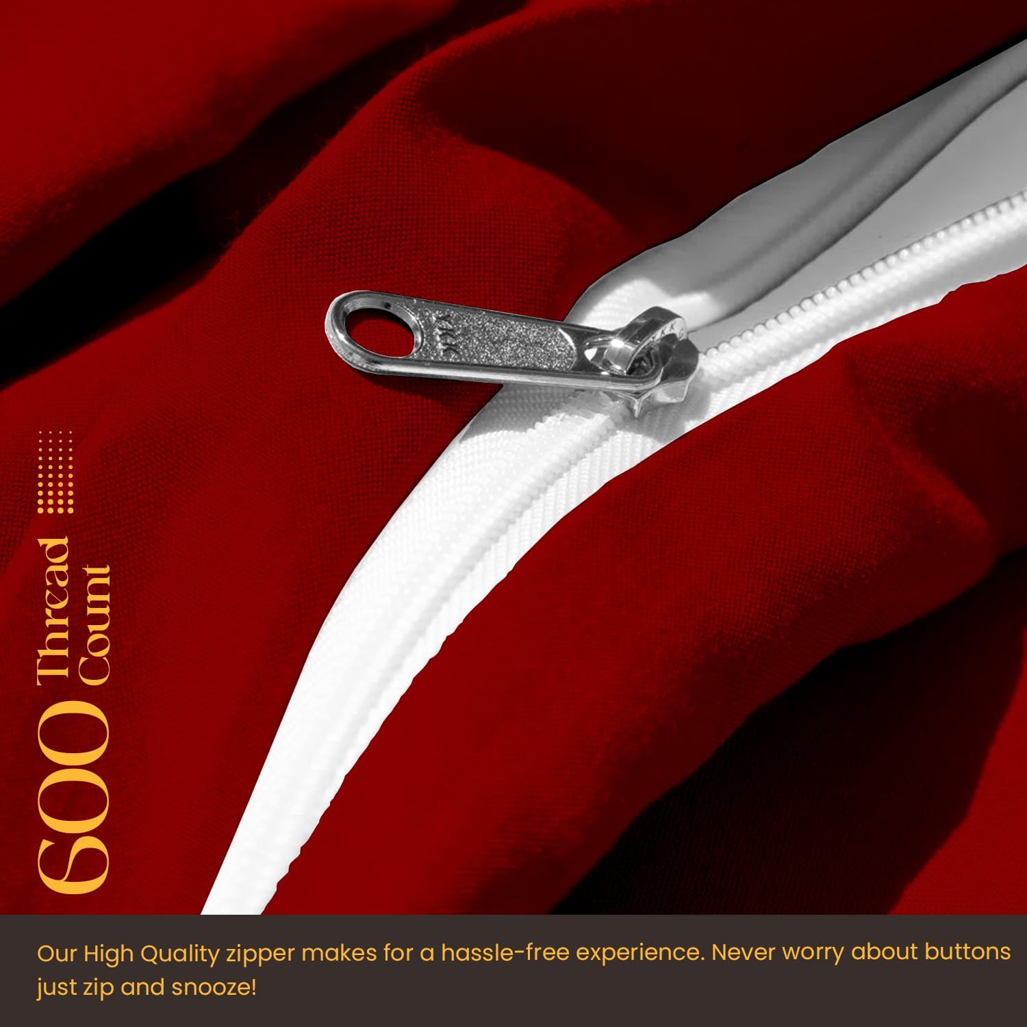 SGI bedding Lujoso juego de funda de edredón de 600 hilos, color rojo sangre, funda de edredón para invierno, ropa de cama de algodón egipcio de