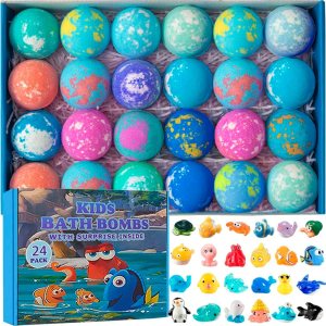 Set de regalo de bomba de baño con animales marinos en el interior, paquete de 24 bombas de baño orgánicas para niños, bolas gaseosas hechas a mano Set de regalo de bomba de baño con animales marinos en el interior, paquete de 24 bombas de baño orgánicas para niños, bolas gaseosas hechas a mano