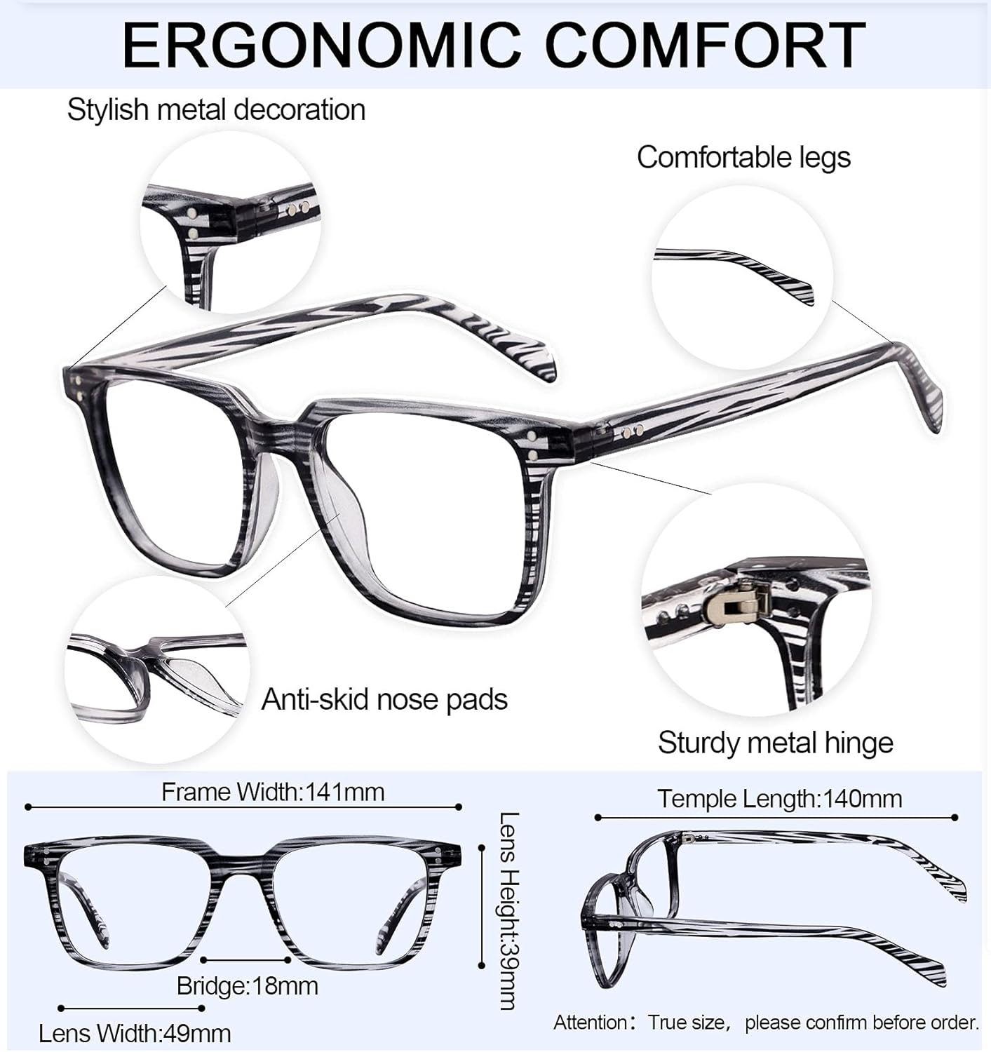 MARE AZZURO Lentes de bloqueo de luz azul para computadora para mujer, elegantes gafas de pantalla para uso en computadora