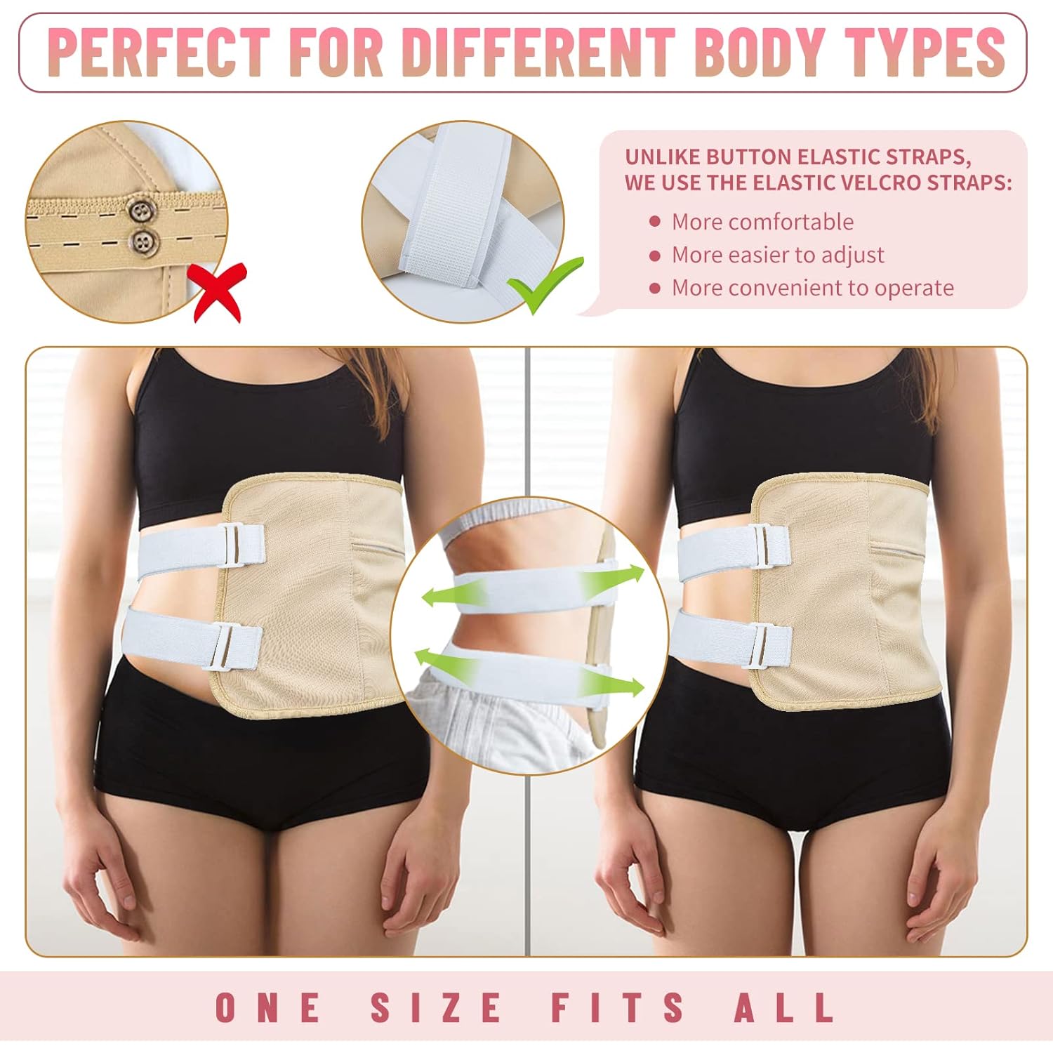 Paquete de 6 unidades de aceite de ricino de algodón orgánico, kit de aceite de ricino para rodilla, cintura, cuello y pecho con correa ajustable y