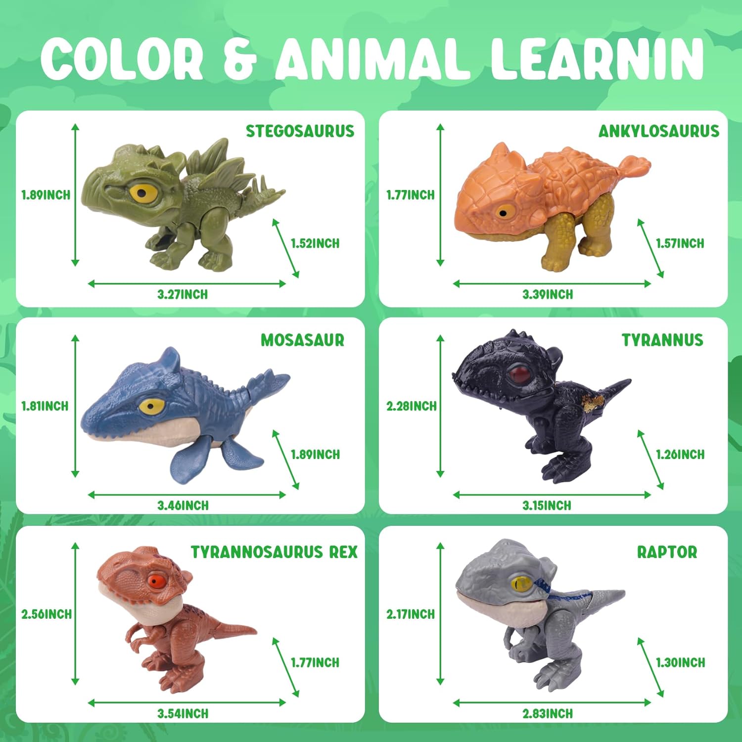6 figuras de acción de dinosaurio con bocas móviles, figura de dinosaurio masticable, regalos de juguete para niños y niñas de 3, 4, 5, 6, 7, 8