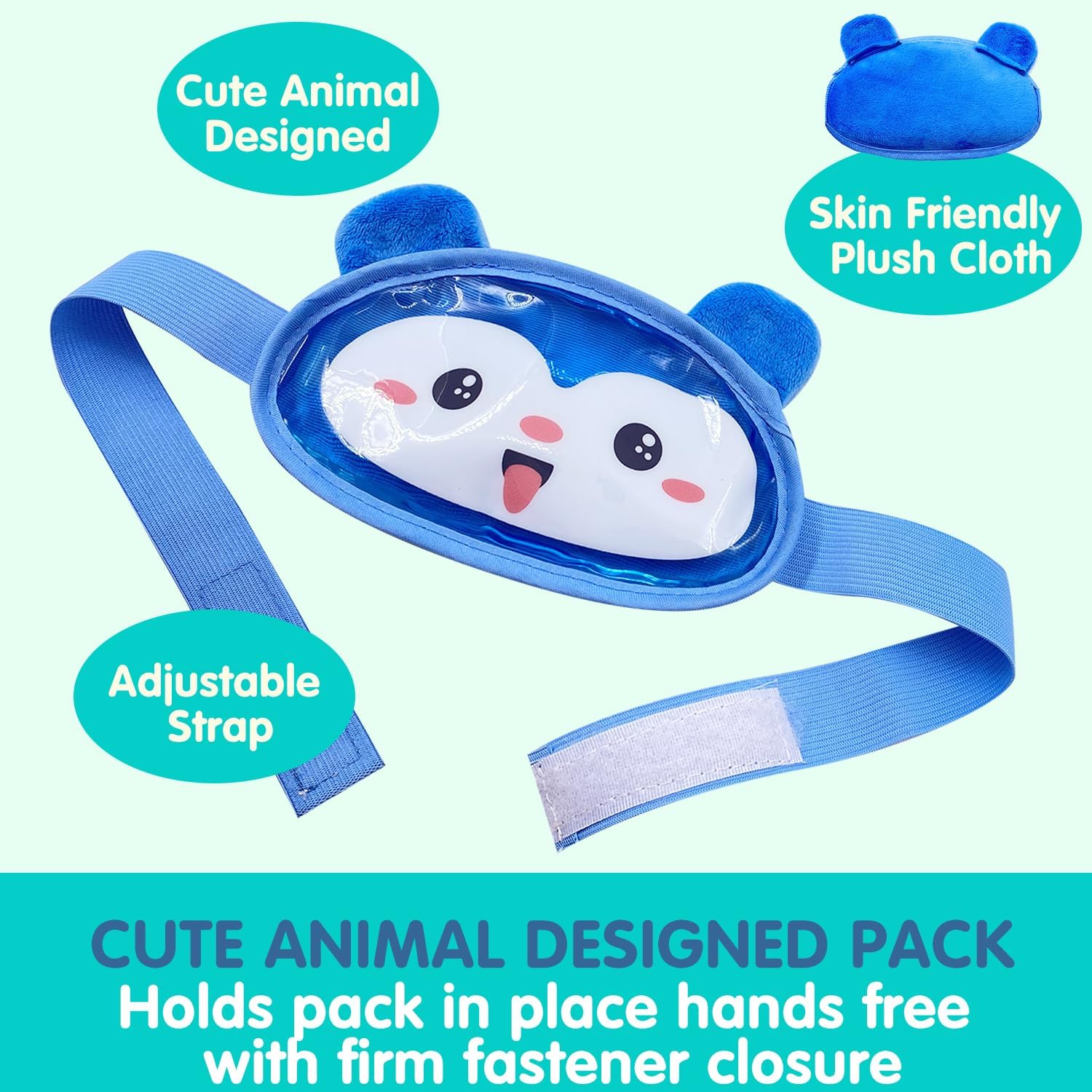 Boo Boo – Paquete de hielo reutilizable para niños, reducción de fiebre auxiliar, paquete de frío caliente para lesiones de niños, muelas del