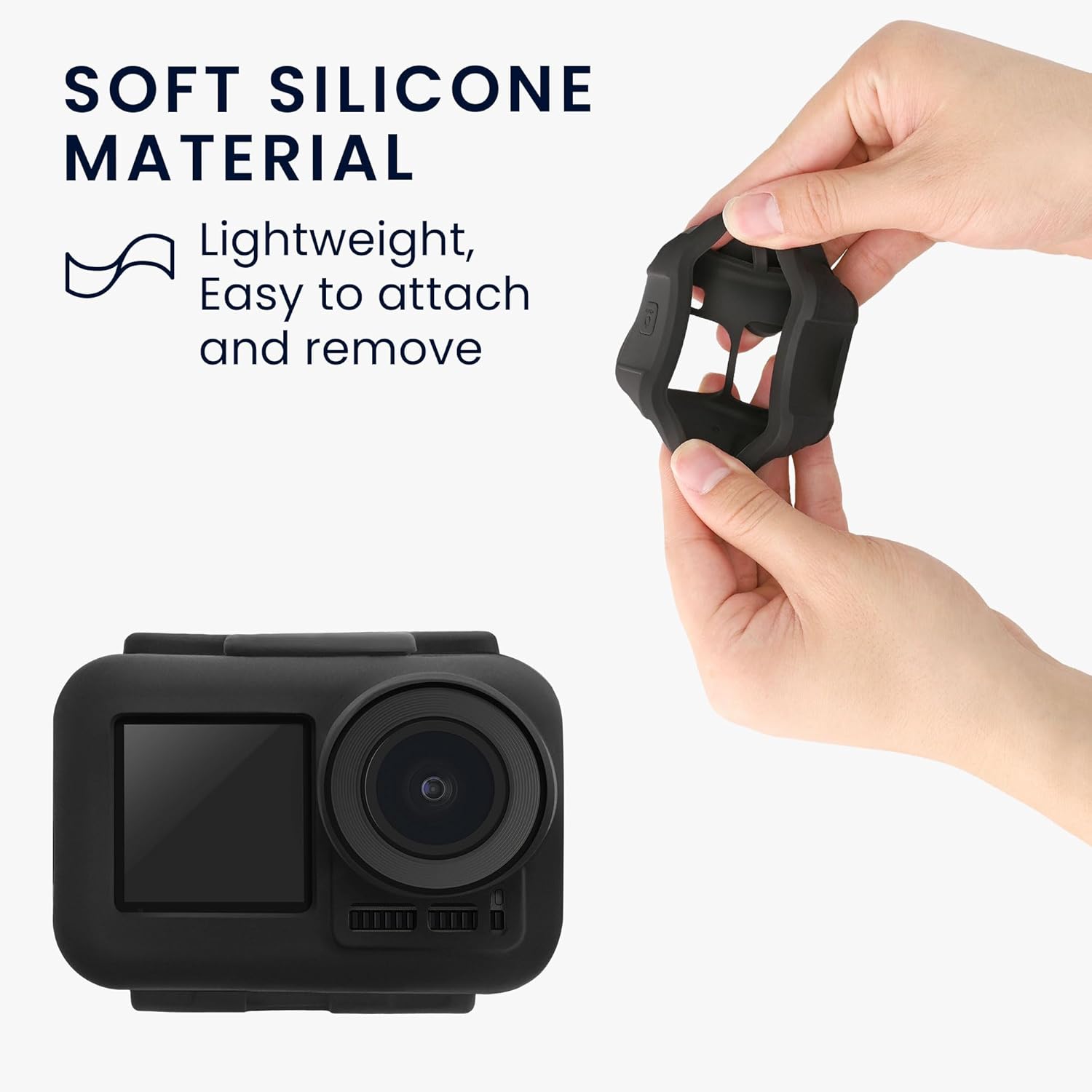 kwmobile Funda de silicona compatible con DJI Osmo Action 1 – Funda protectora para cámara – Negro