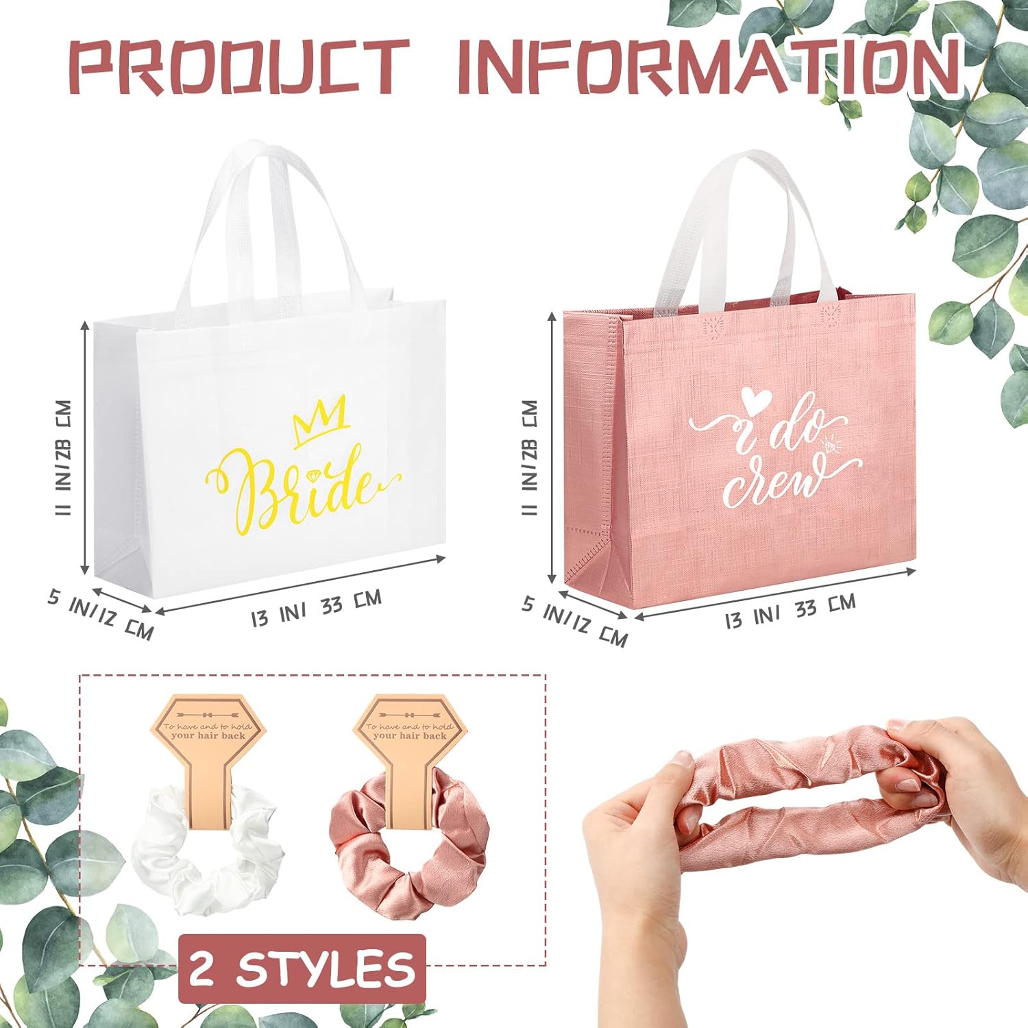 Sweetude 24 bolsas de regalo para dama de honor, incluyendo 12 bolsas de despedida de soltera, 12 piezas de seda para dama de honor, regalos de