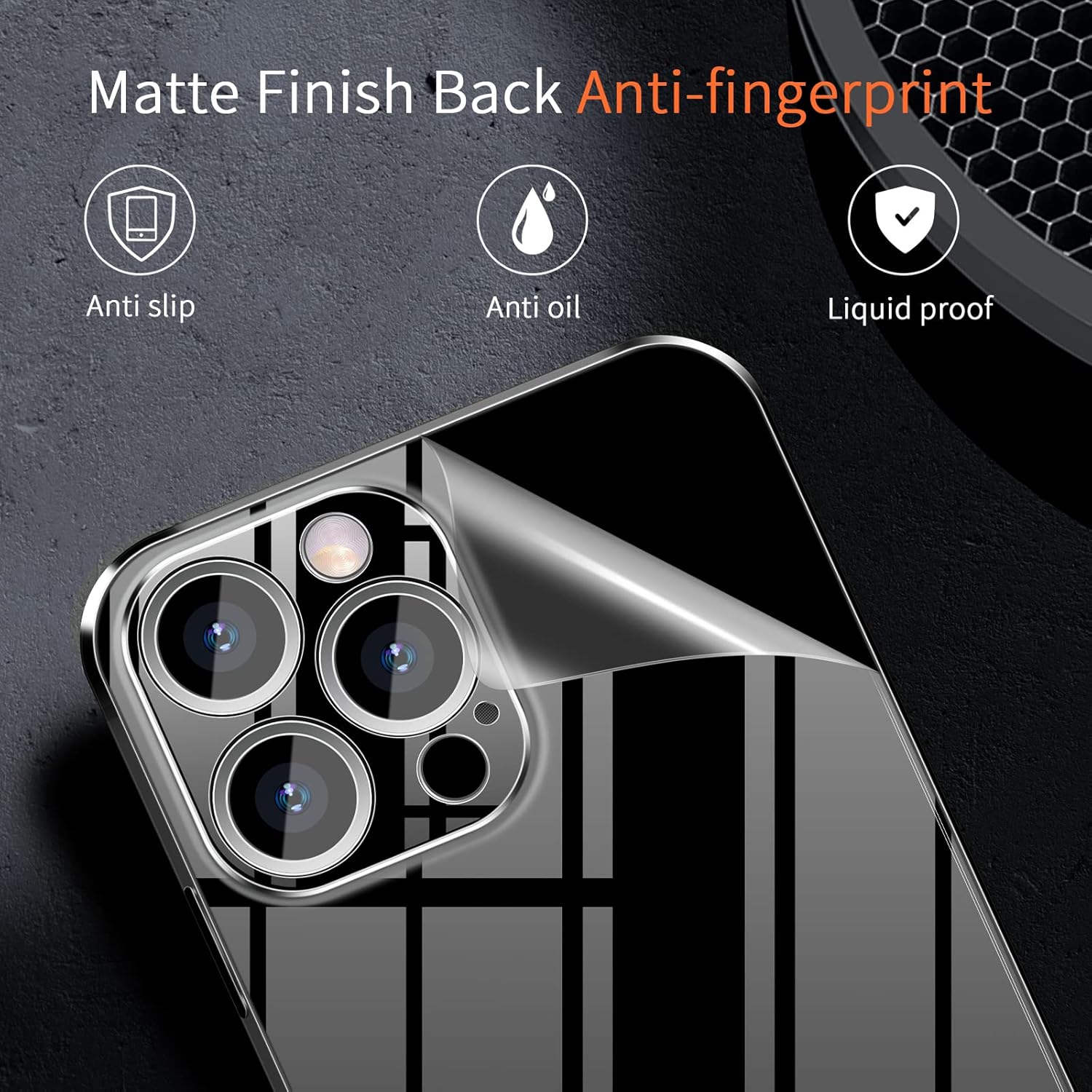 Dataroad – Funda delgada para iPhone 15 Pro, 0.008 in (0.008 in) delgada como papel, funda ligera translúcida con acabado mate, protección trasera