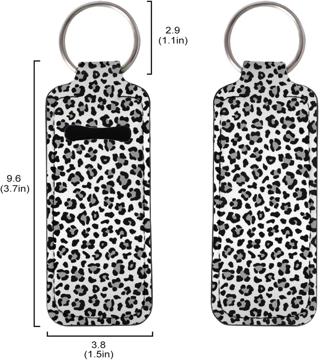 Chapstick – Soporte para lápiz labial, diseño de mariposa, de neopreno, para pintalabios, blanco (White Leopard Print)