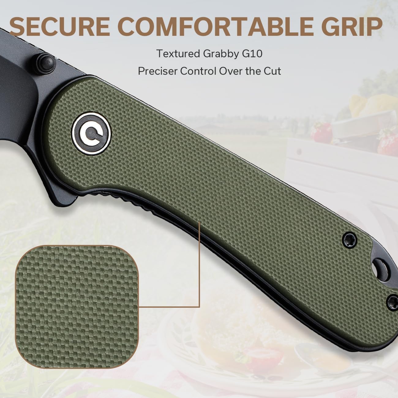CIVIVI Cuchillo de bolsillo – Elementum Cuchillo plegable con mango Nitro-V Wharncliffe Blade G10 de 2.97 pulgadas, ideal para regalo EDC al aire