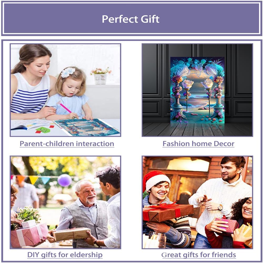 Mowana Kits de arte de diamantes 5D para adultos, kit de pintura de diamante 5D para adultos, para regalo y decoración de pared del hogar (11.8 x