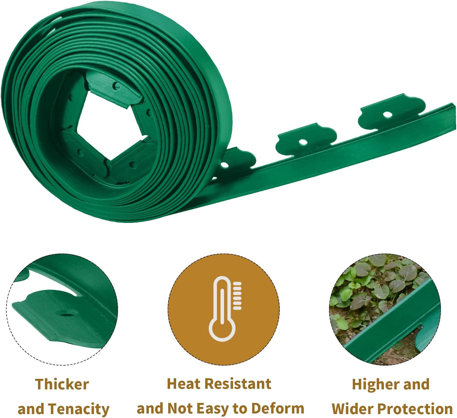 KoKoWill Kit de bordes de paisaje sin excavación, borde de jardín de 33 pies de longitud con 30 picos para paisajismo, césped, jardines de flores,