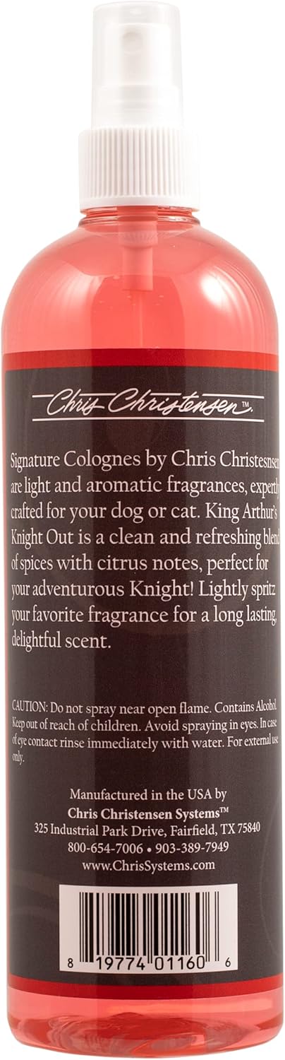 Chris Christensen King Arthur’s Knight Out Grooming – Colonia para mascotas, arregla como un profesional, de larga duración, fragancias de