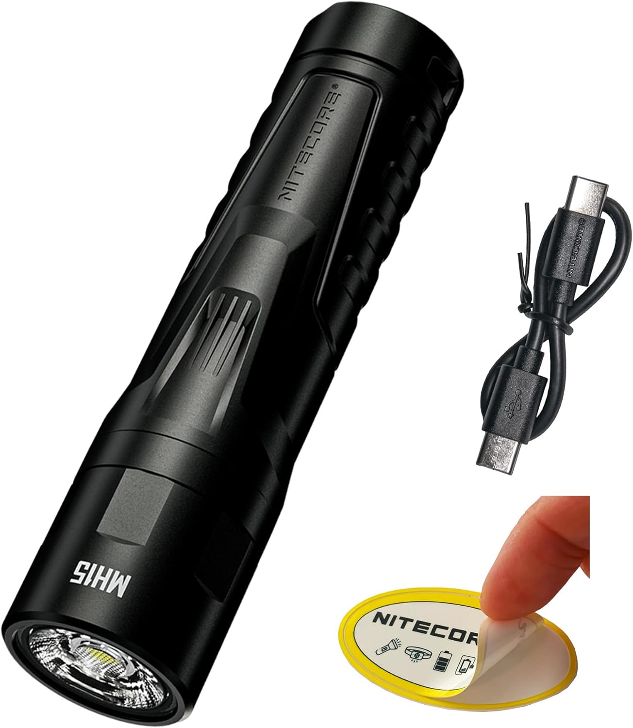 Nitecore Linterna recargable MH15, 2000 lúmenes USB-C de alto lúmenes, compacta, pequeña y larga duración para EDC camping, hogar, guantera, trabajo