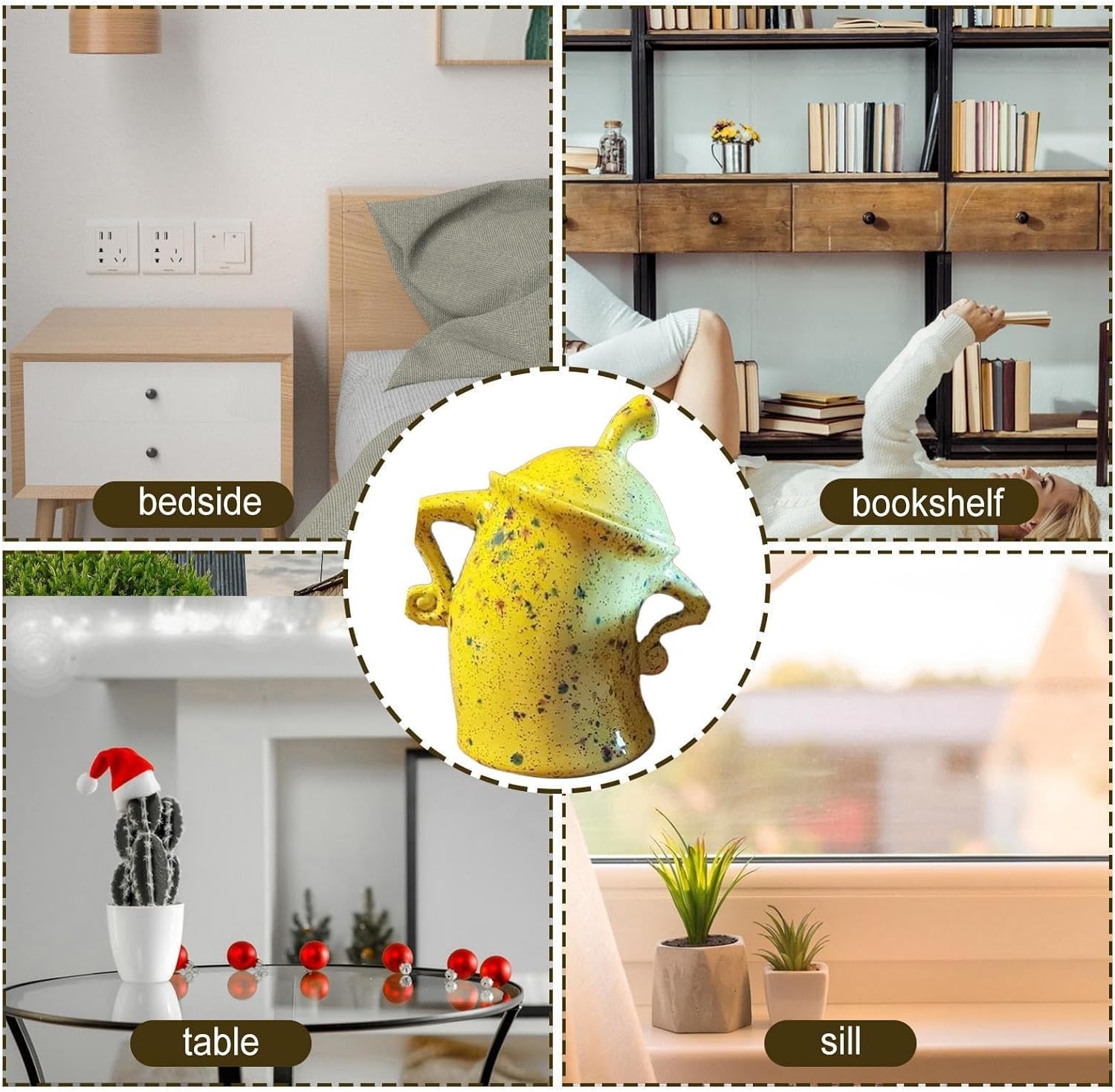 Recipiente con actitud, tarro grande de cerámica con tapa, lindo tarro creativo de almacenamiento de alimentos con hermético para café, té, azúcar y
