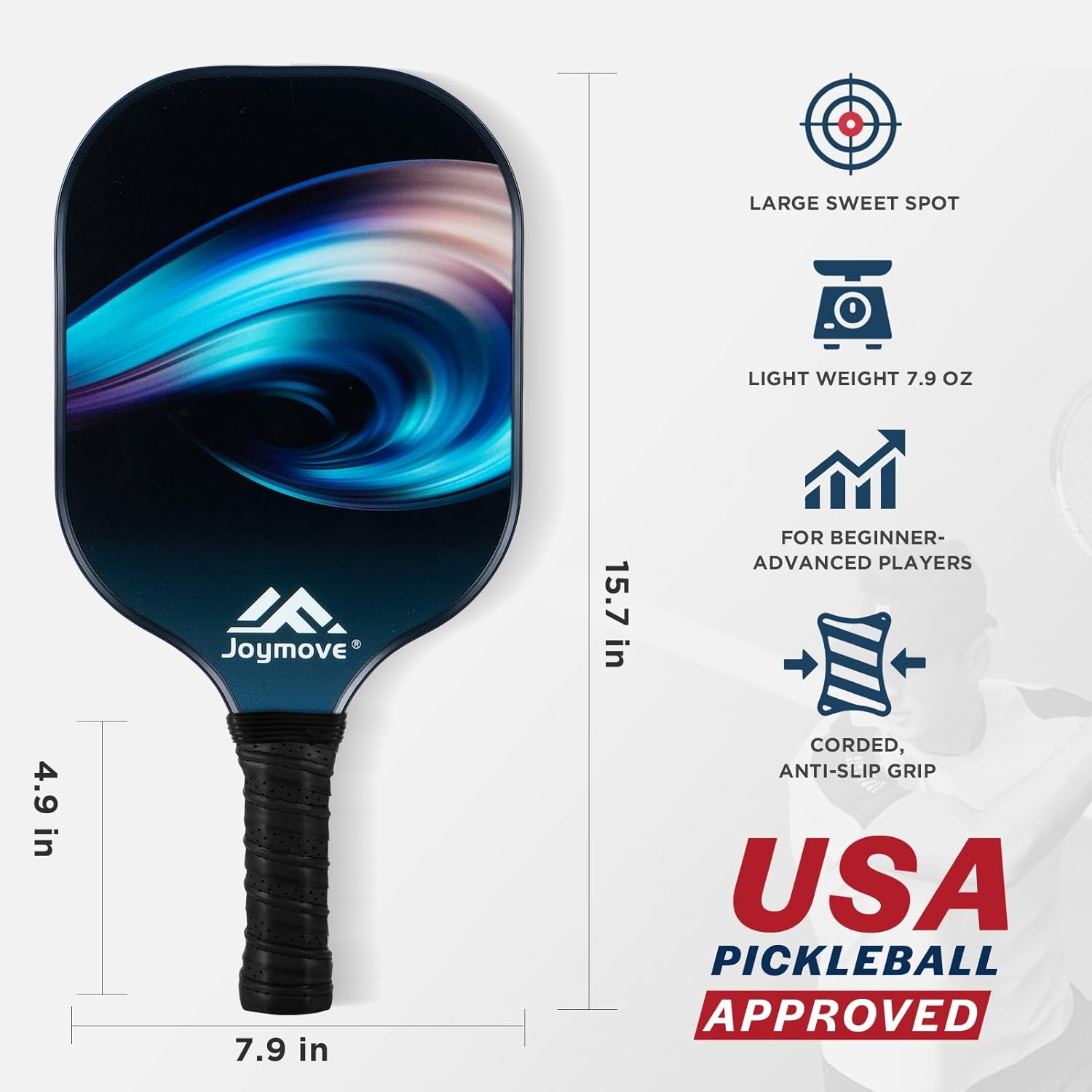 Pickleball Paddles Set of 234, USAPA Approved Fiberglass Pickleball Set with Lightweight Pickleball Rackets, Carbon Paddles and Pickleballs, Gifts