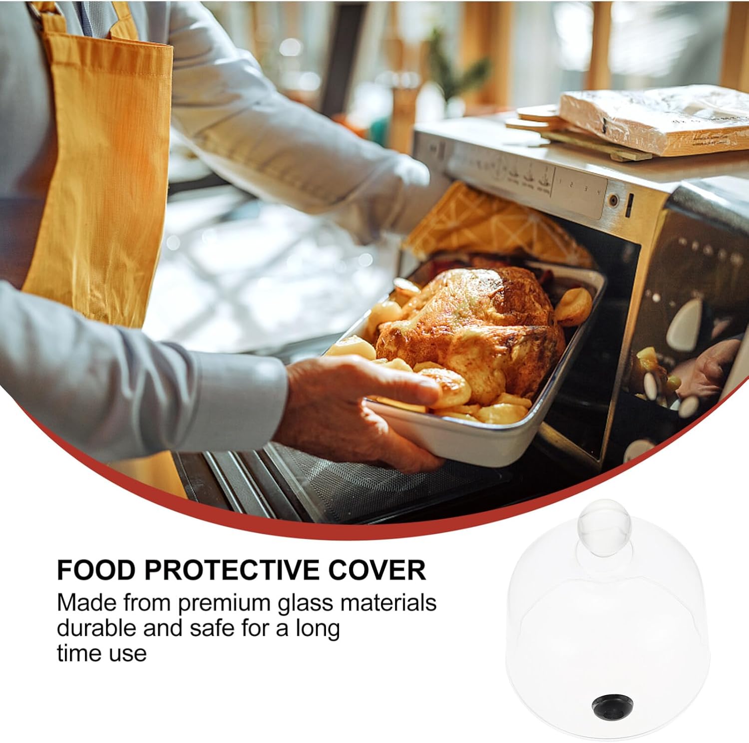 Cabilock Cubierta de cúpula para fumar, infusor de humo, campana de campana de cristal, cúpula de cocina, cubierta de alimentos para infusor de