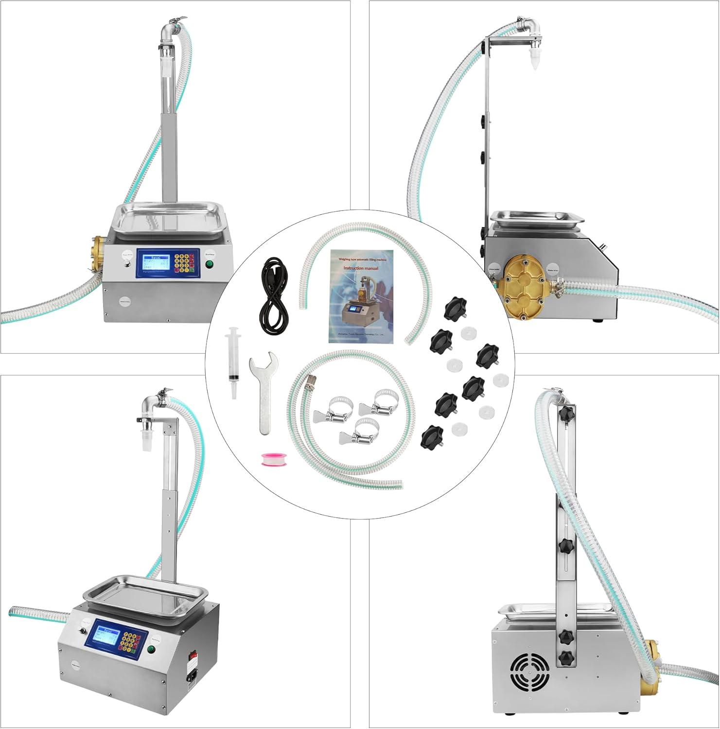 Máquina de llenado de líquidos en pasta Llenadora automática de botellas de miel digital de 15Lmin Llenadora de botellas de pesaje eléctrico de gran