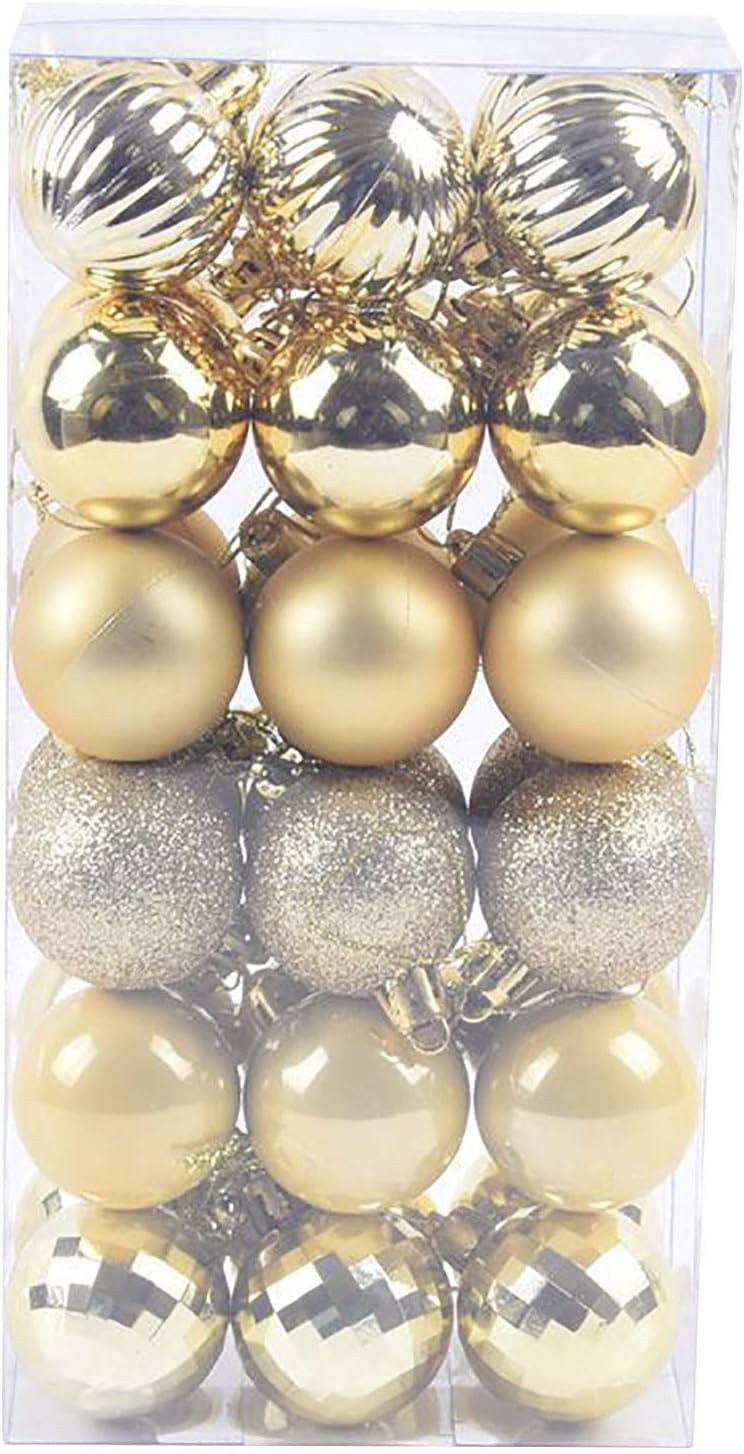 36 bolas de Navidad para interiores y exteriores, árbol de Navidad de 1.57 pulgadas, adornos de Halloween para árbol de Navidad de plástico de