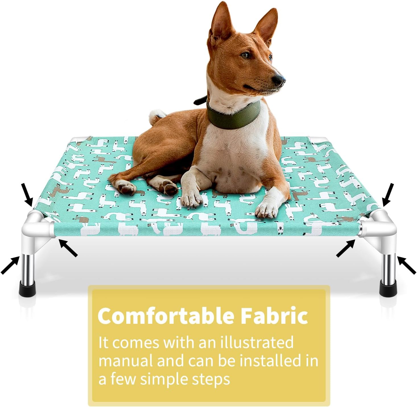 Modorki Cama elevada para perro para mascotas, tamaño mediano, material de nailon, fácil de limpiar, resistente y duradera, ideal para uso en