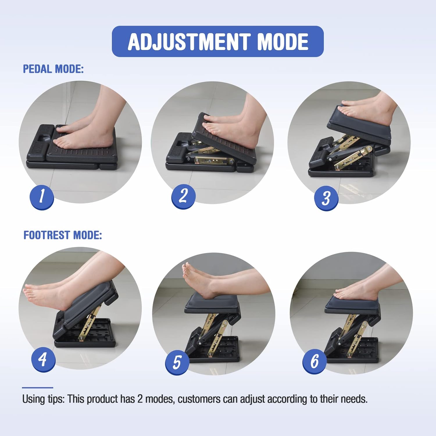 Reposapiés para debajo del escritorio en el trabajo, altura ajustable de 4 niveles, reposapiés plegable ergonómico para oficina, juegos,