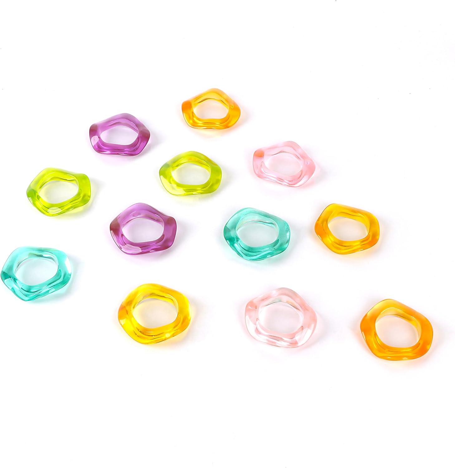 Juego de 12 servilleteros de primavera, servilleteros de color, servilleteros de resina epoxi a granel para decoración de fiestas, mesa de comedor,