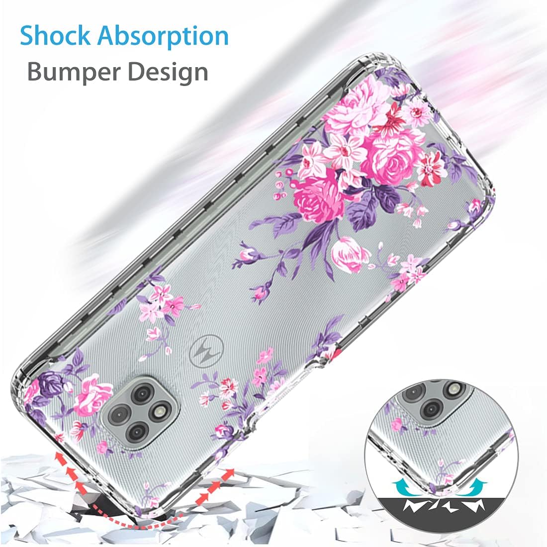 Funda transparente para Moto G Power 2021 (no compatible con la versión 2020), funda transparente para Motorola G Power, TPU 360, cuerpo completo, a