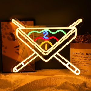 Decoración de bola de billar, letreros de neón con luz LED para gimnasio, bar, club, billar, fiesta, decoración de pared, bolas de mesa de billar Decoración de bola de billar, letreros de neón con luz LED para gimnasio, bar, club, billar, fiesta, decoración de pared, bolas de mesa de billar