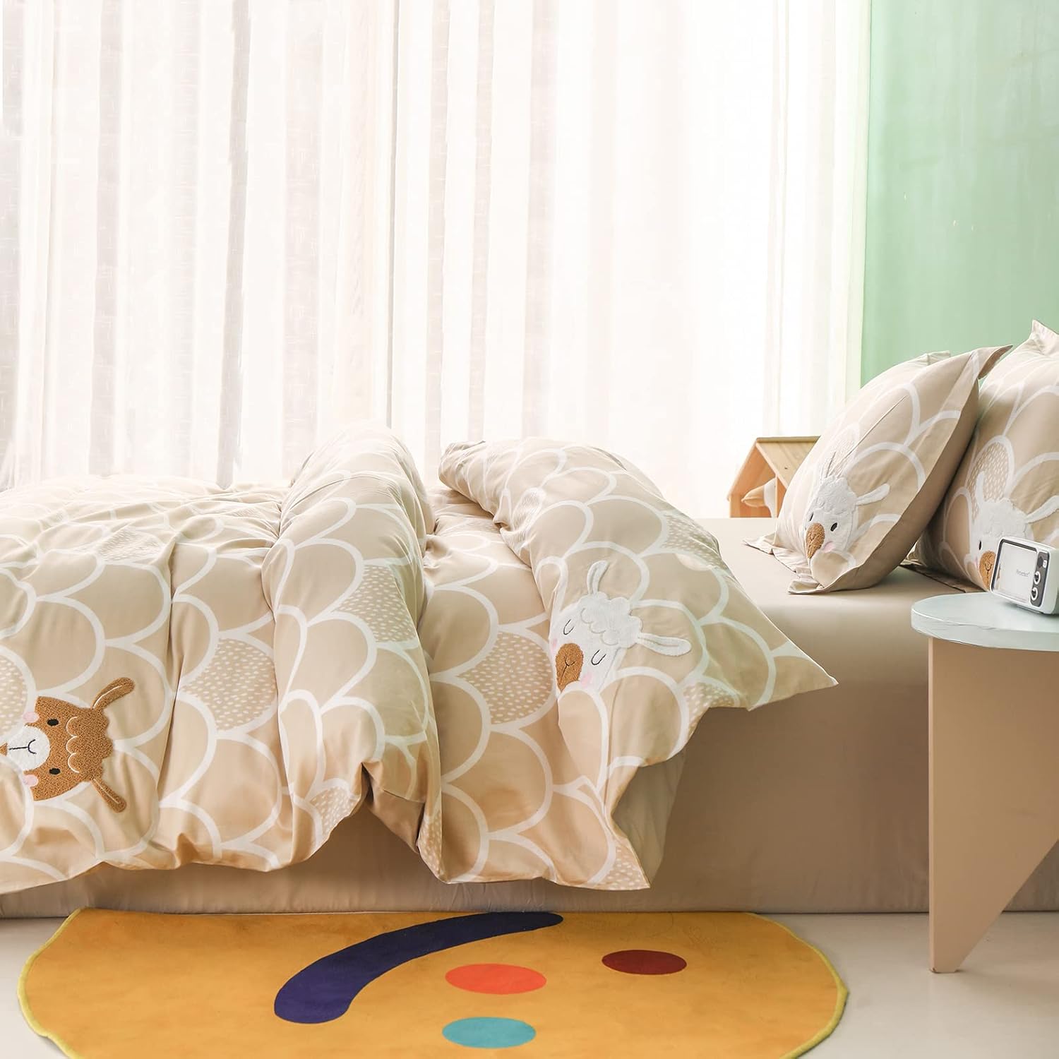 Simple&Opulence Funda de edredón 100% algodón orgánico para niños y adolescentes, funda de edredón suave de 3 piezas con cierre de cremallera, juego