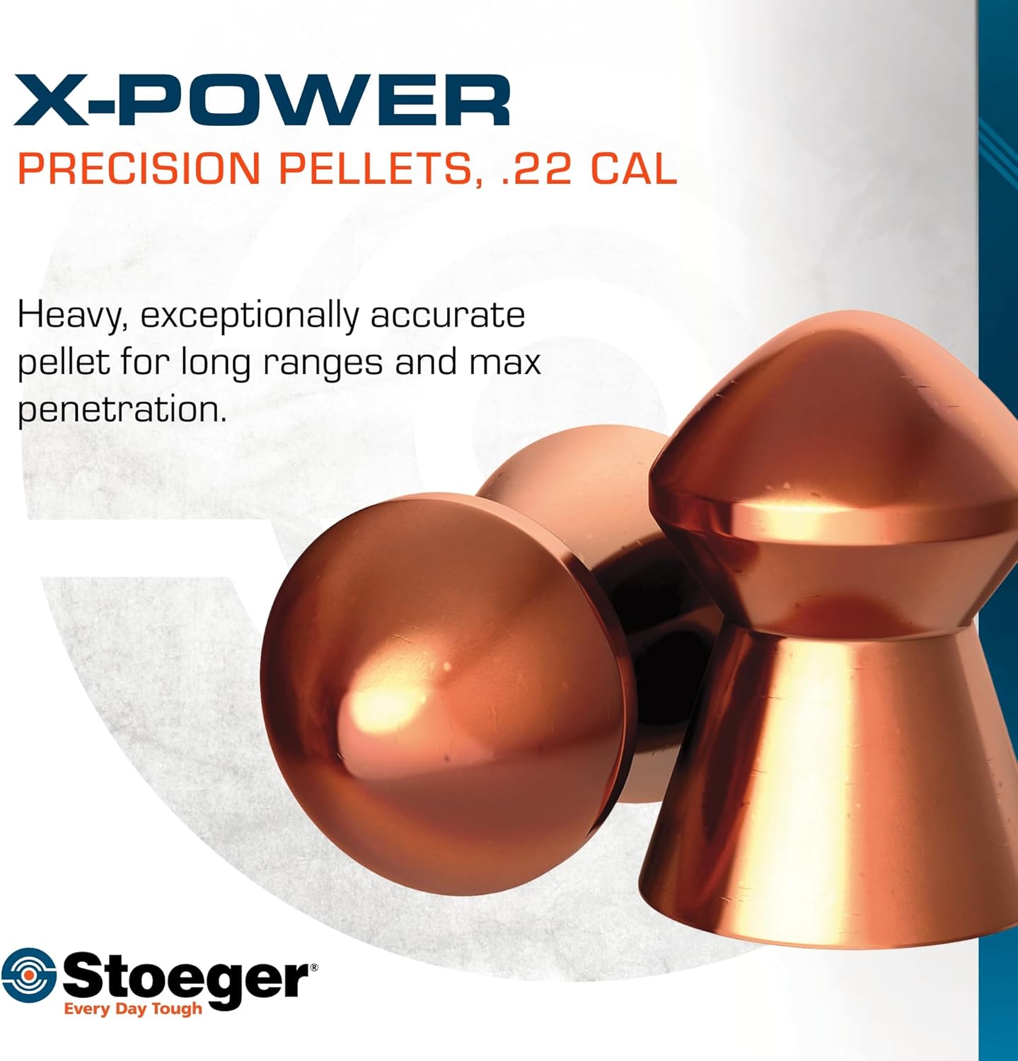 Stoeger X-Power, pellets puntiagudos de plomo y cúpula recubiertos de cobre, calibre 22, 200 unidades