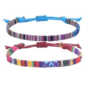 UOMNICUE 2 Pack Boho Surfer Bracelets for Men and Women, Handmade Woven Rope Bracelets Waterproof Adjustable, Summer Beach Jewelry & Festival UOMNICUE 2 Pack Boho Surfer Bracelets for Men and Women, Handmade Woven Rope Bracelets Waterproof Adjustable, Summer Beach Jewelry & Festival
